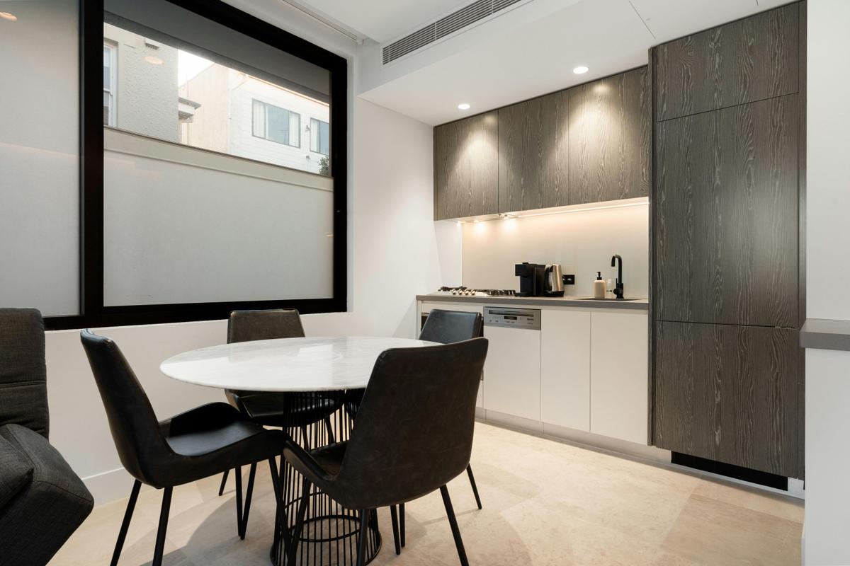 Modern and stylish apartment with comfortable furnishings and great city views.