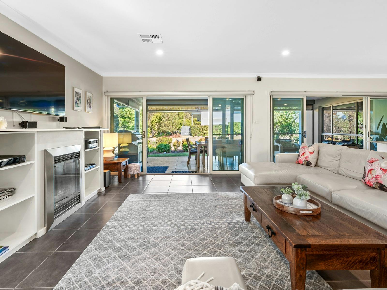 Cypress Point Lodge lounge room with TV