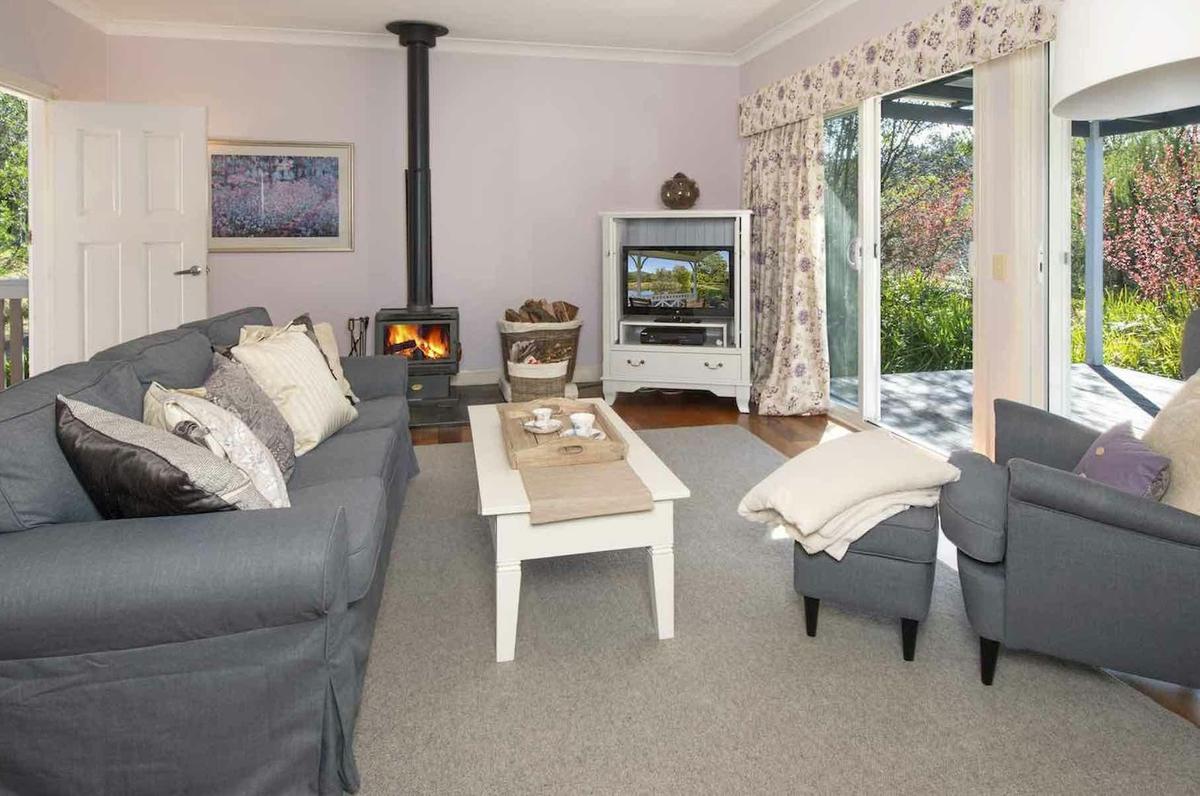 Lounge room with fireplace