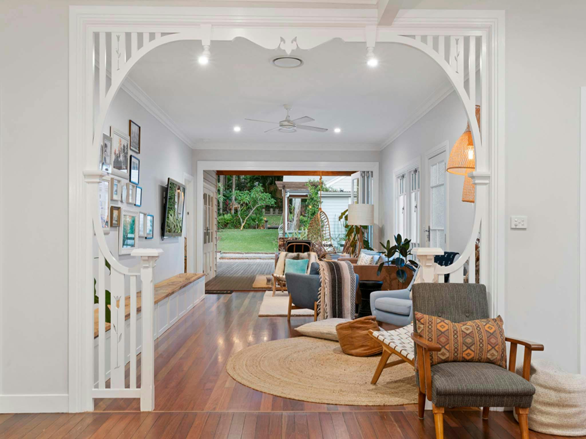 the open plan living areas