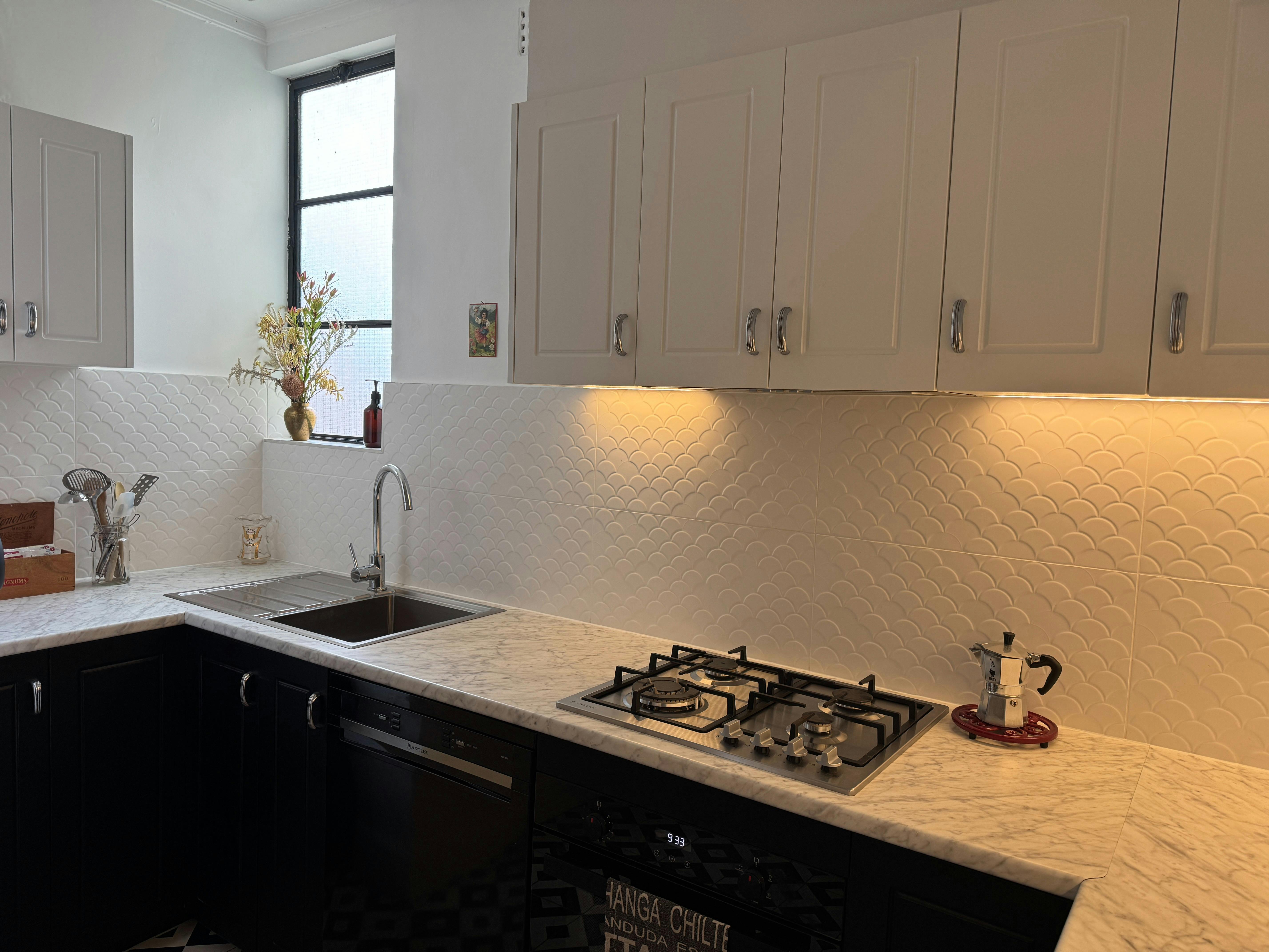 A modern and well appointed kitchen