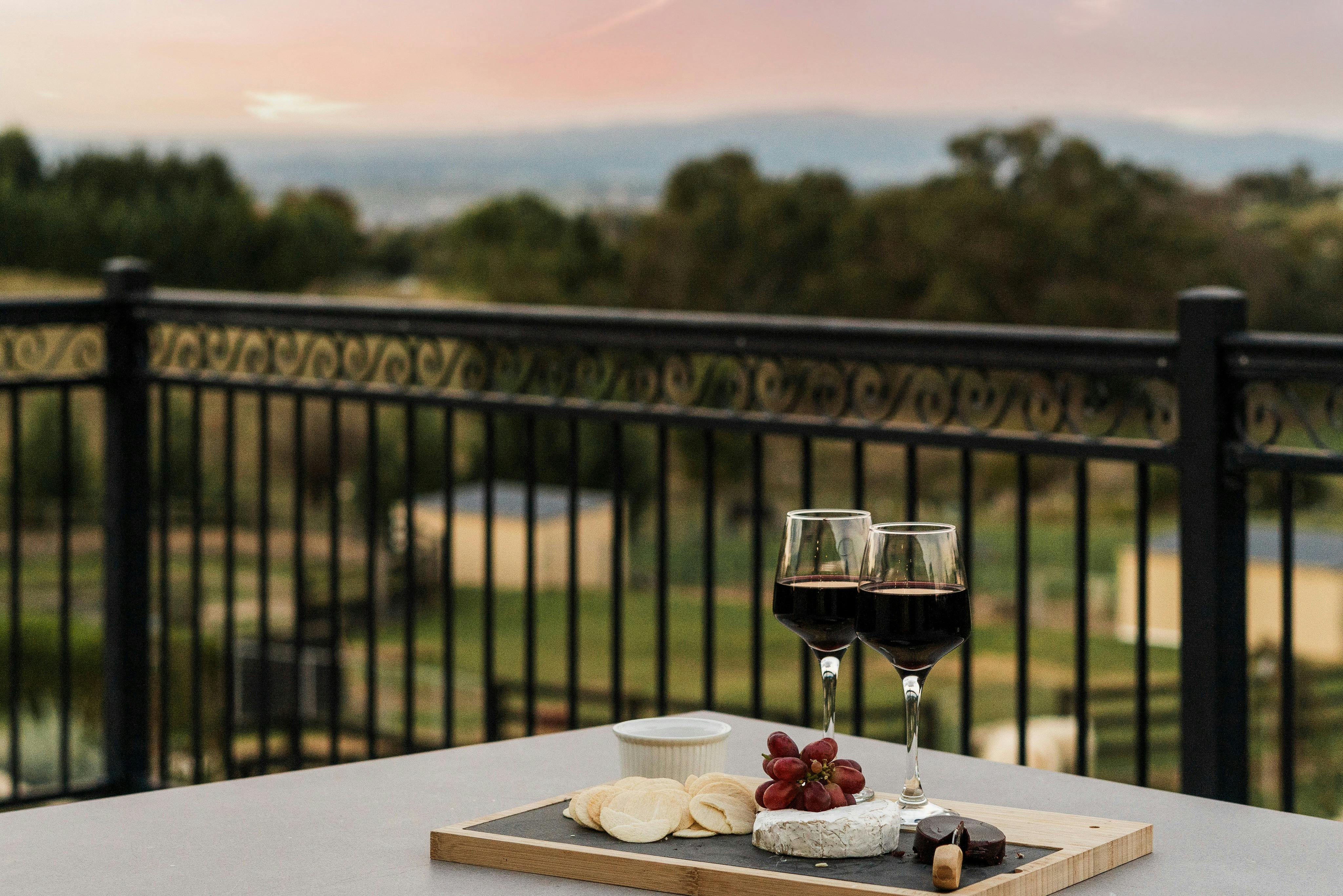 Enjoy a nice quite beverage and cheese board