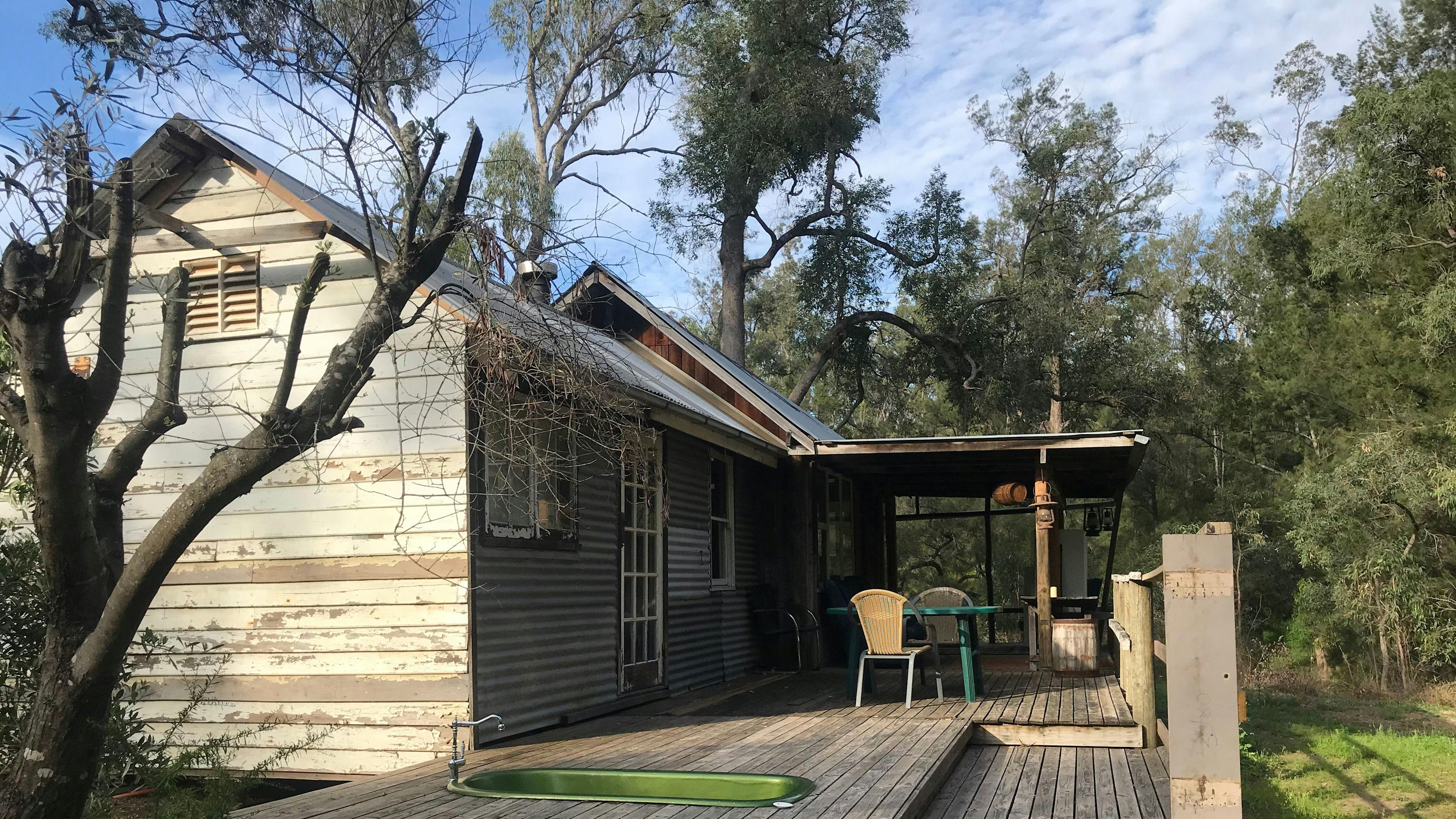 Rear of Bush cabin with Verandah & Bath