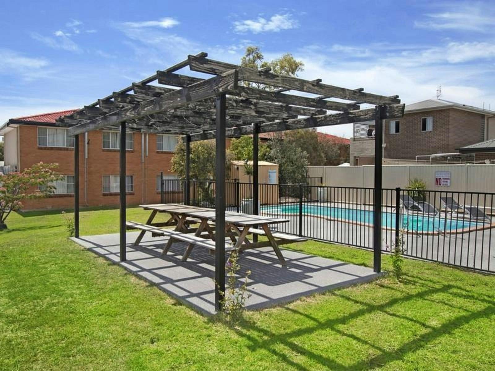 Pool and out door seating area