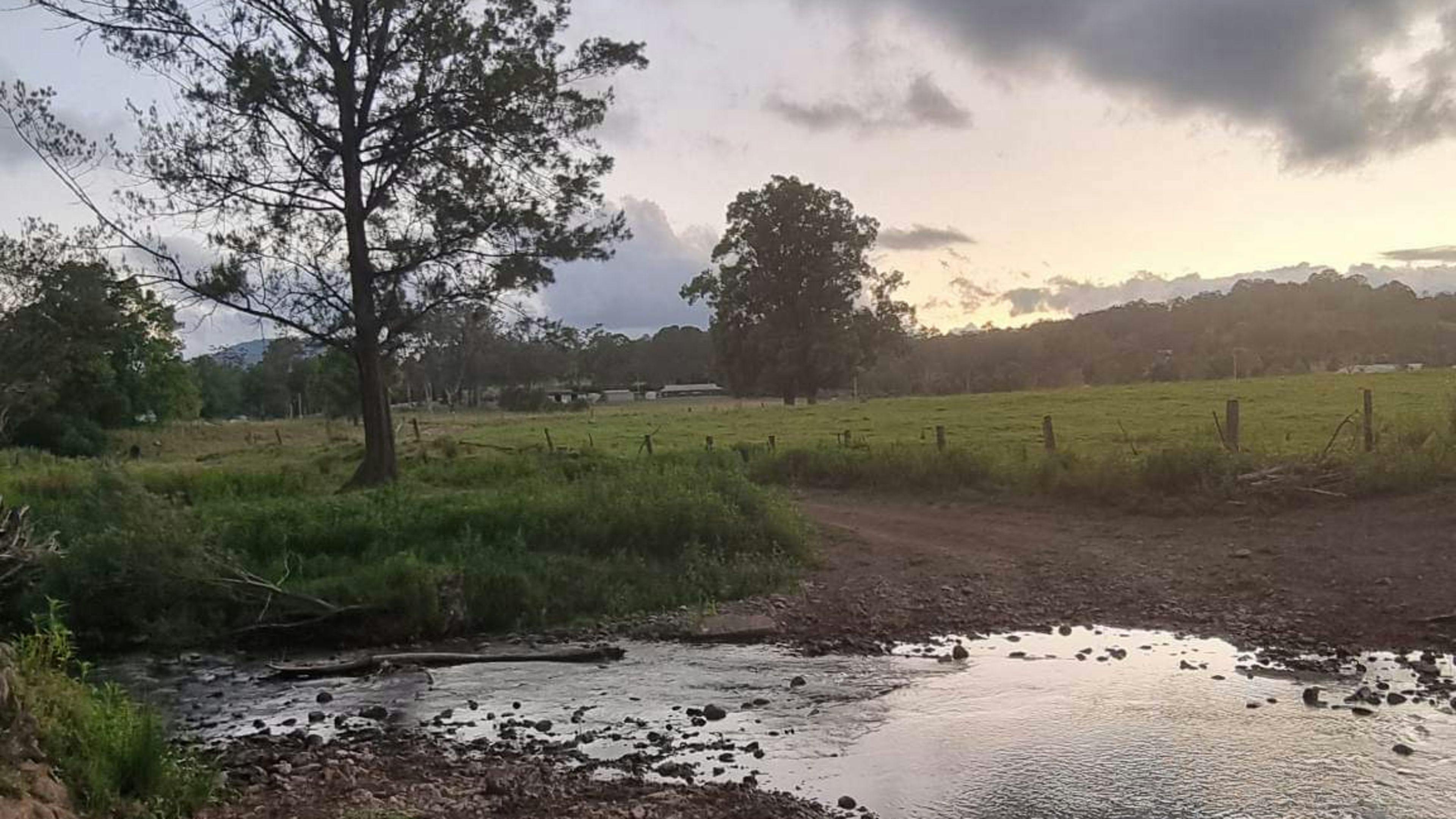 Sunset across Bril Bril creek crossing
