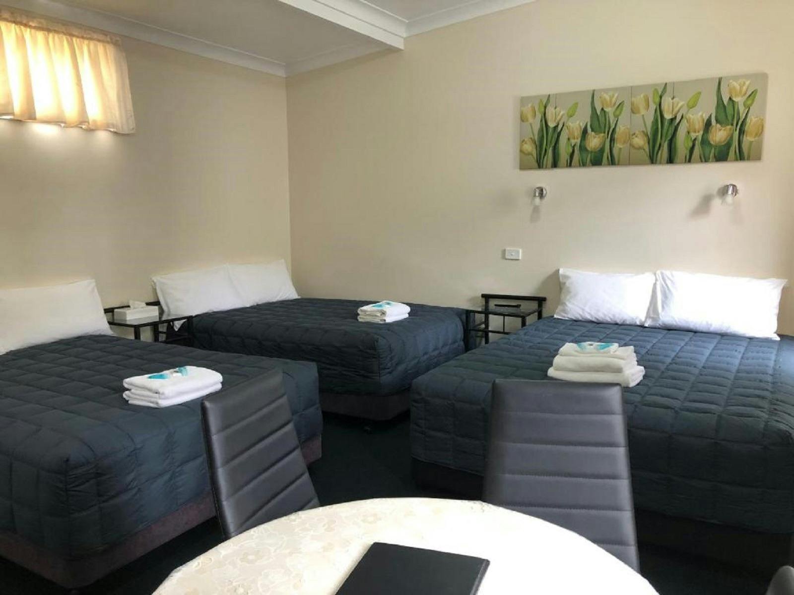 The inside of a motel room