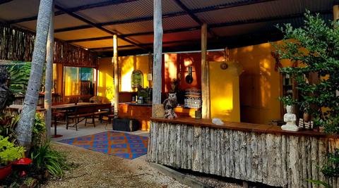 Morning sun in the coffee bar