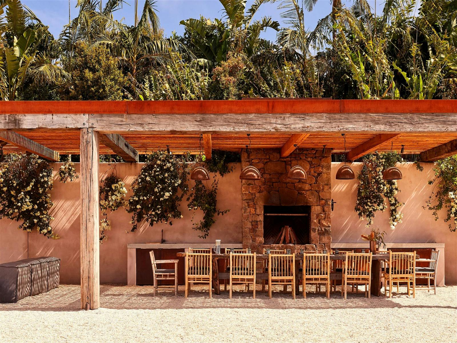 Enjoy wood-fired meals in the various outdoor dining areas with equipped ovens and firepits