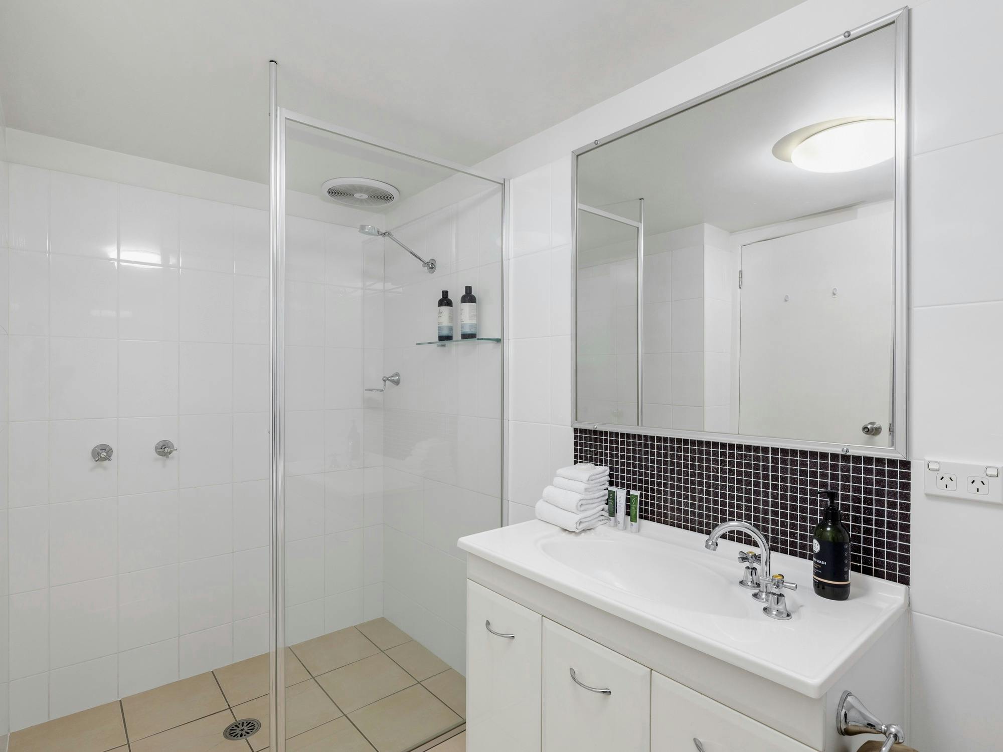 Bathroom with shower, bathtub and toilet