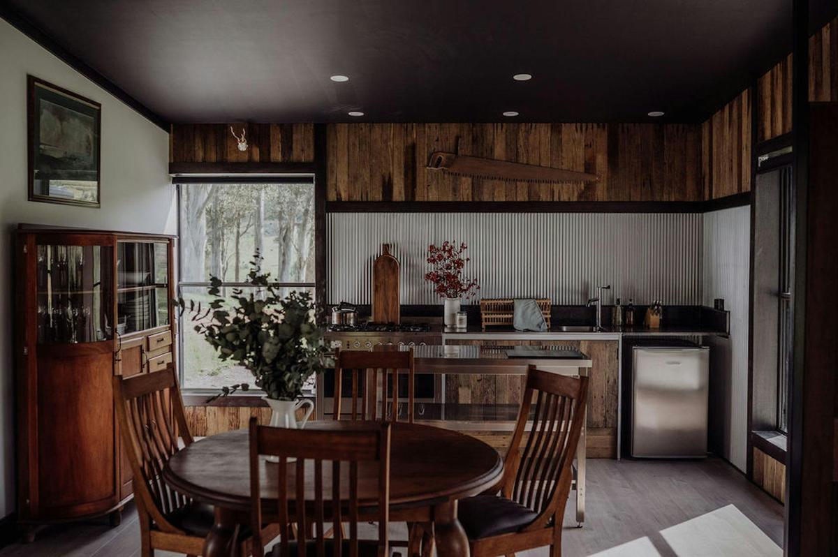 Rustic open plan kitchen