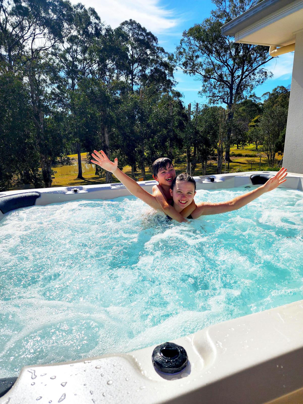 Have fun in the hot tub