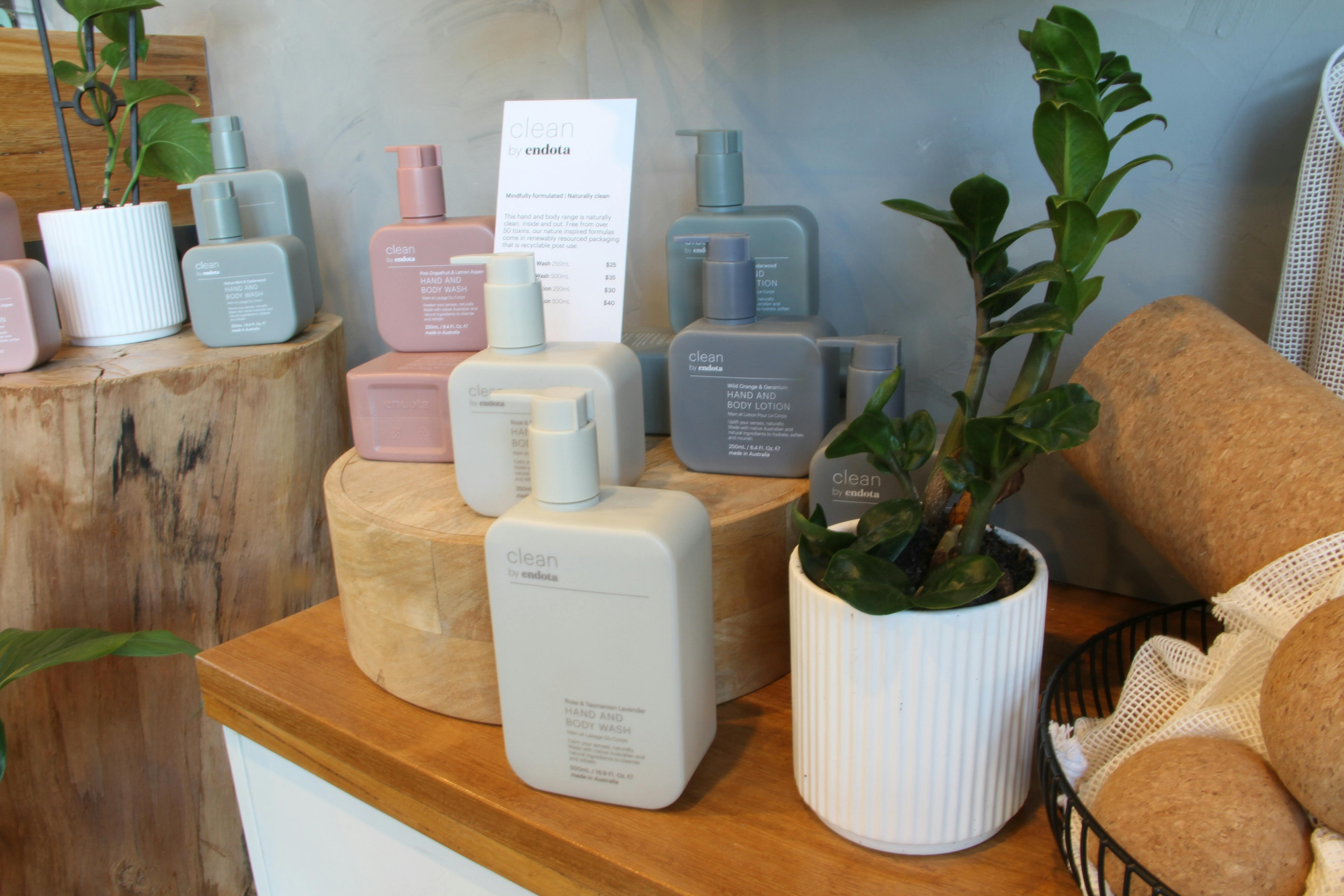 Natural and organic skincare available in spa to continue your wellness journey at home.