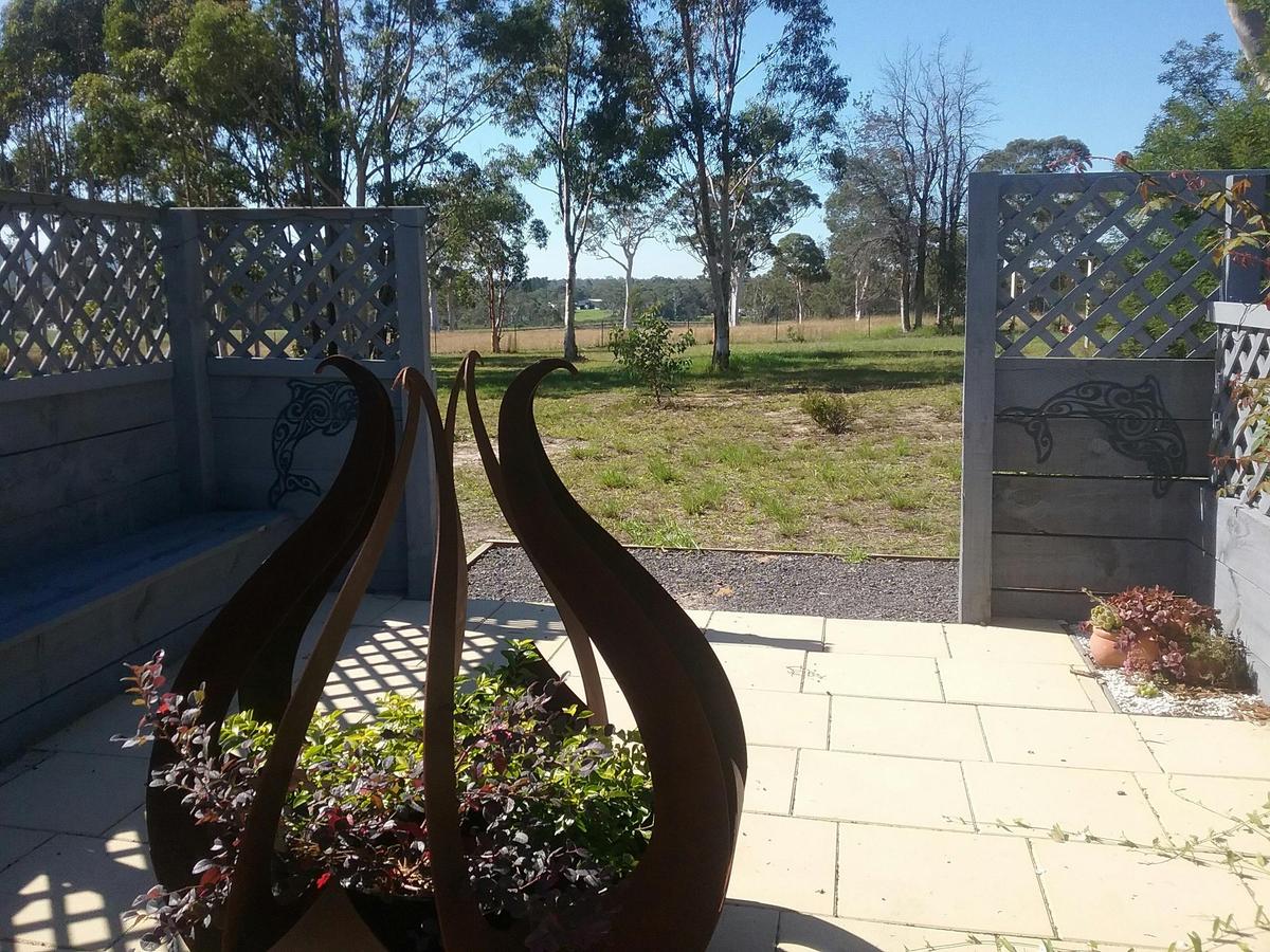 View towards nearby dam from fire pit