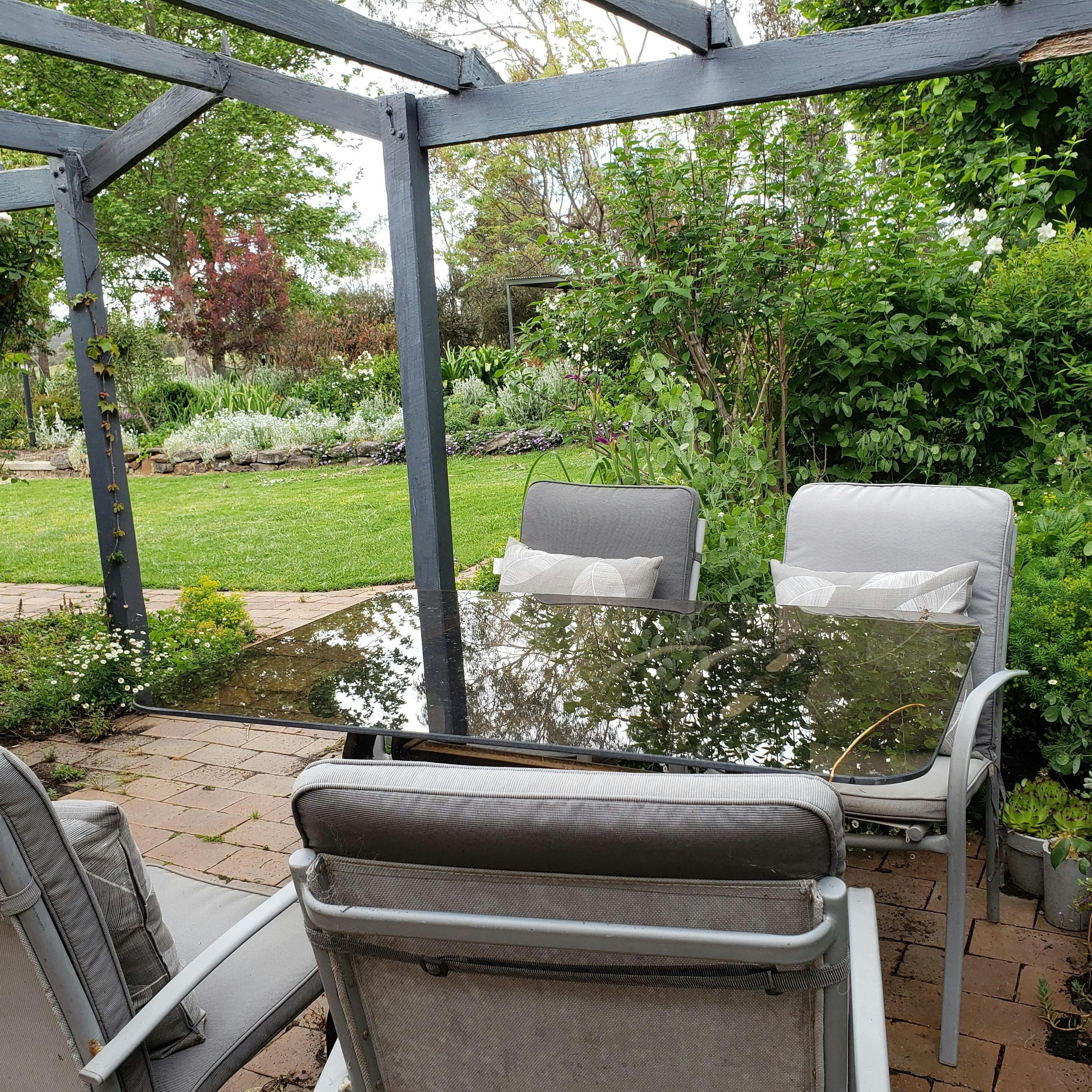 Private outdoor space for alfresco dining.