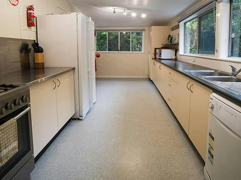 Kitchen in Forest House, Bundjalung National Park. Photo: J Spencer/OEH