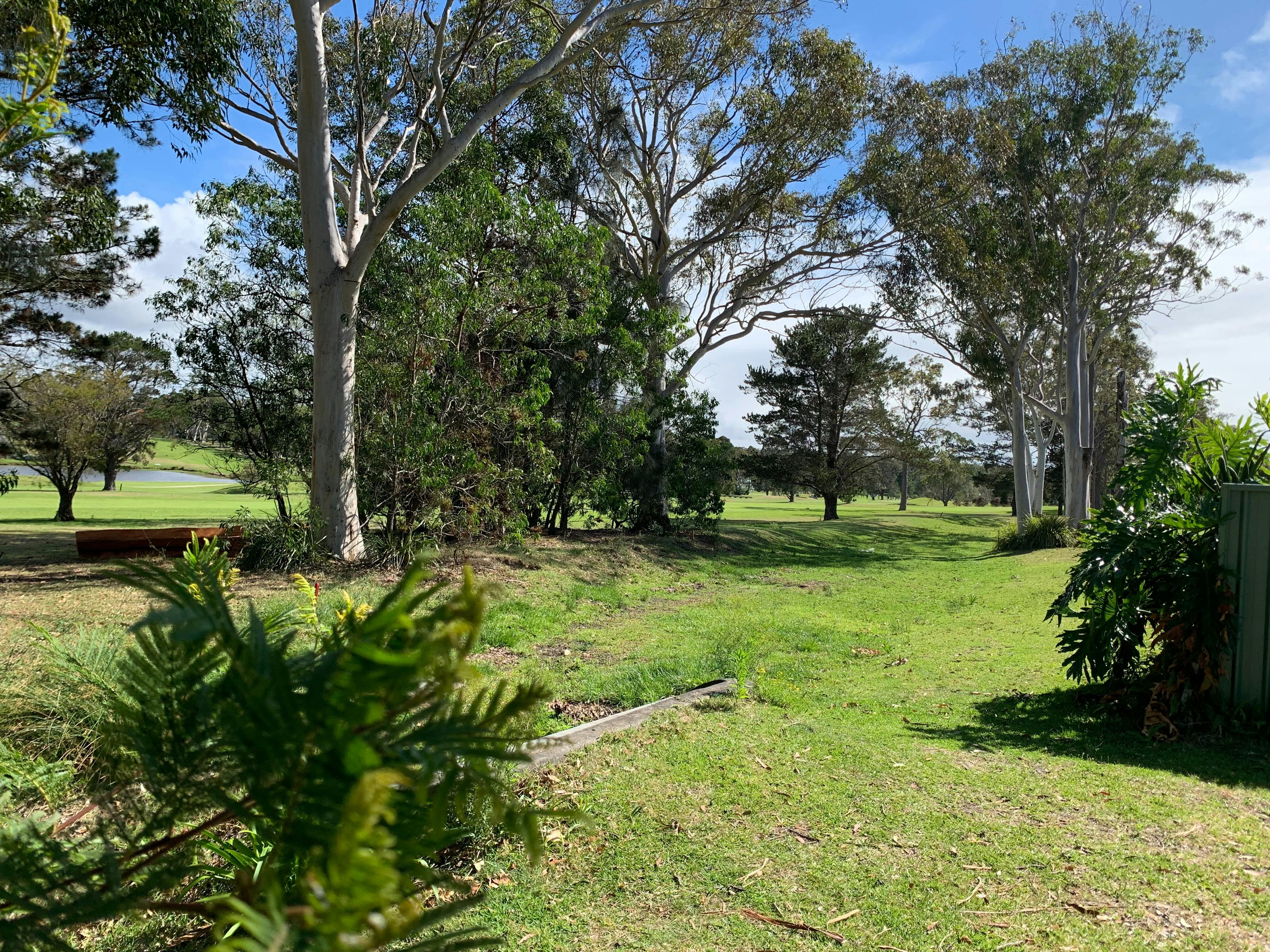 Golf View Motel backyard onto Golf Course