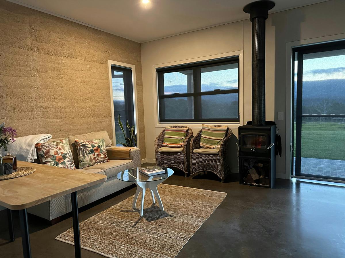 Living room with woodfire