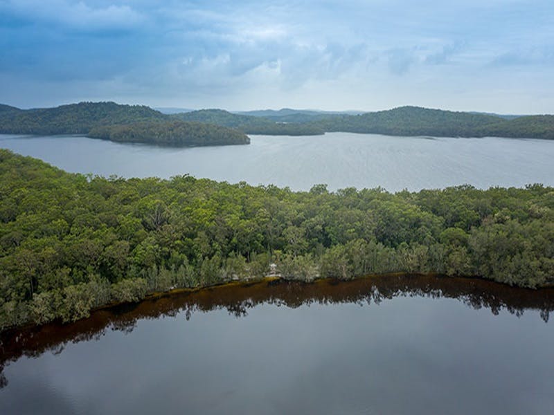 Aerial view of Freshwater campground on Two Mile Lake with Boolambayte Lake in the background. Photo