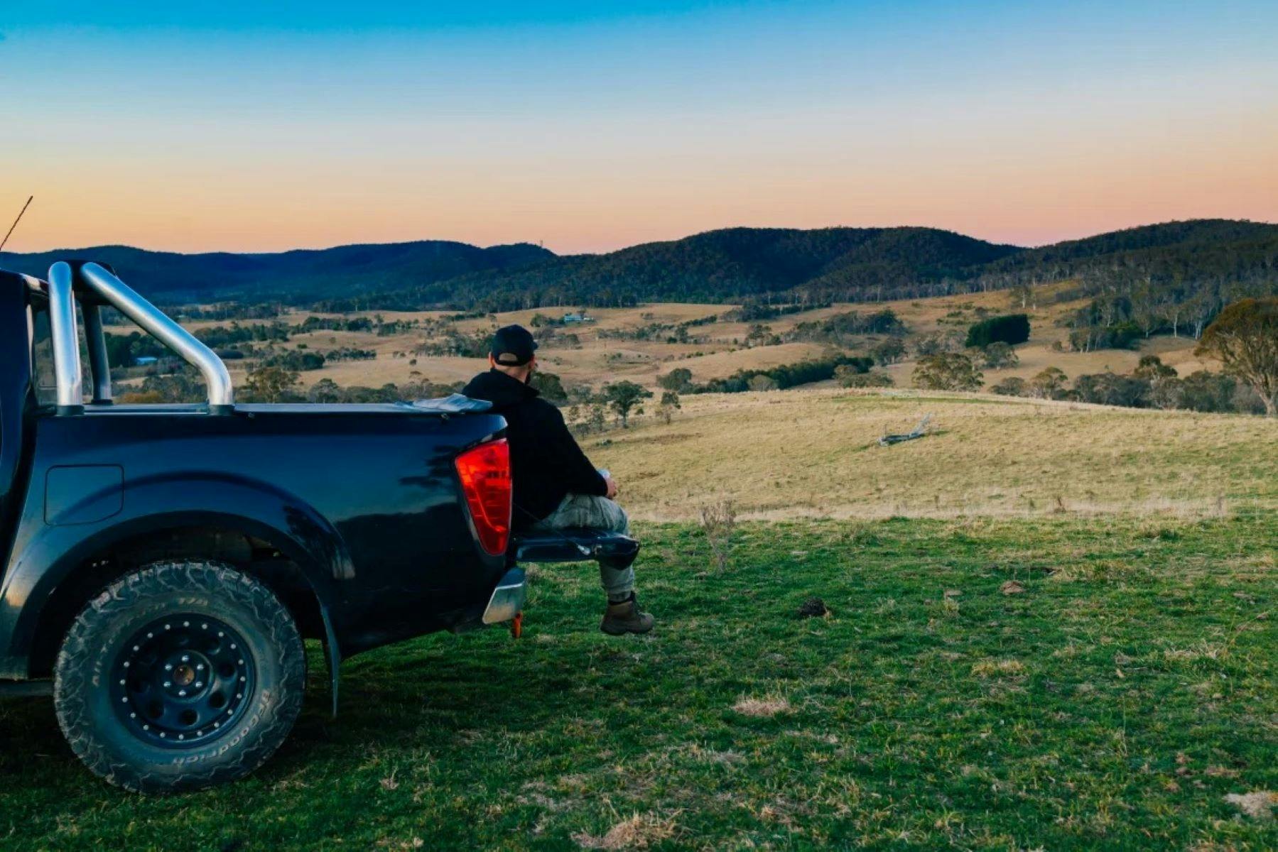 View from back of the car