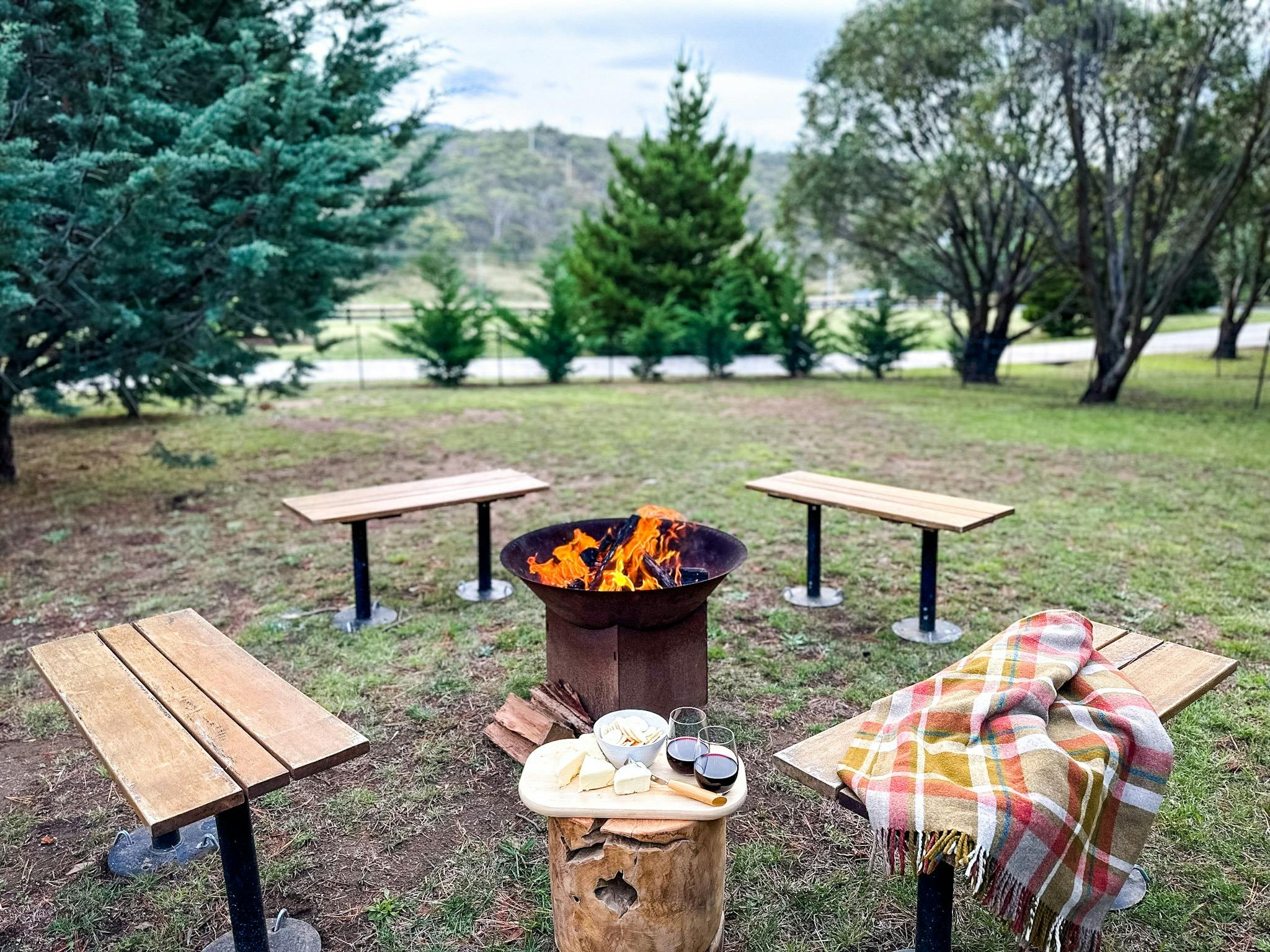 Firepit outdoors on the grounds