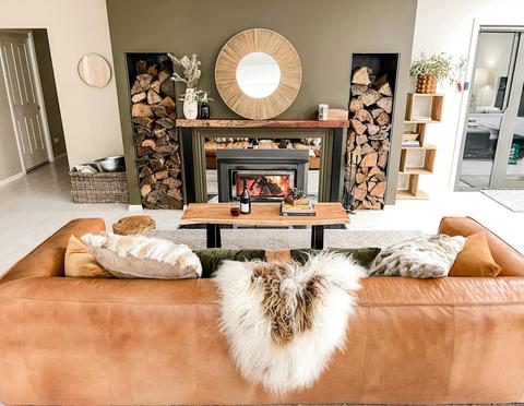 Luxury Lounge and Fireplace area