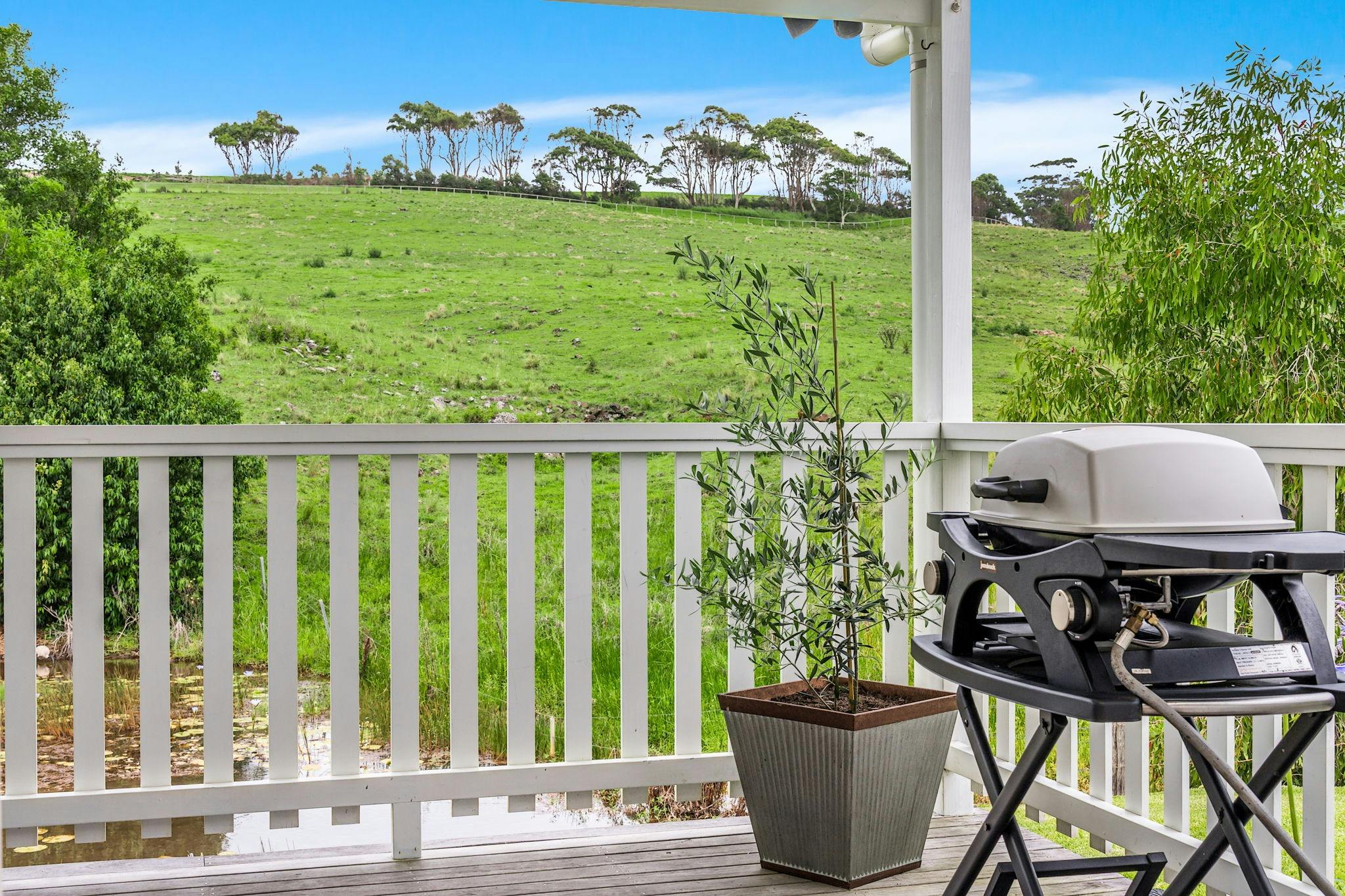 Private BBQ's on each Verandah of Forget Me Not Farm Cottages overlooking the farm