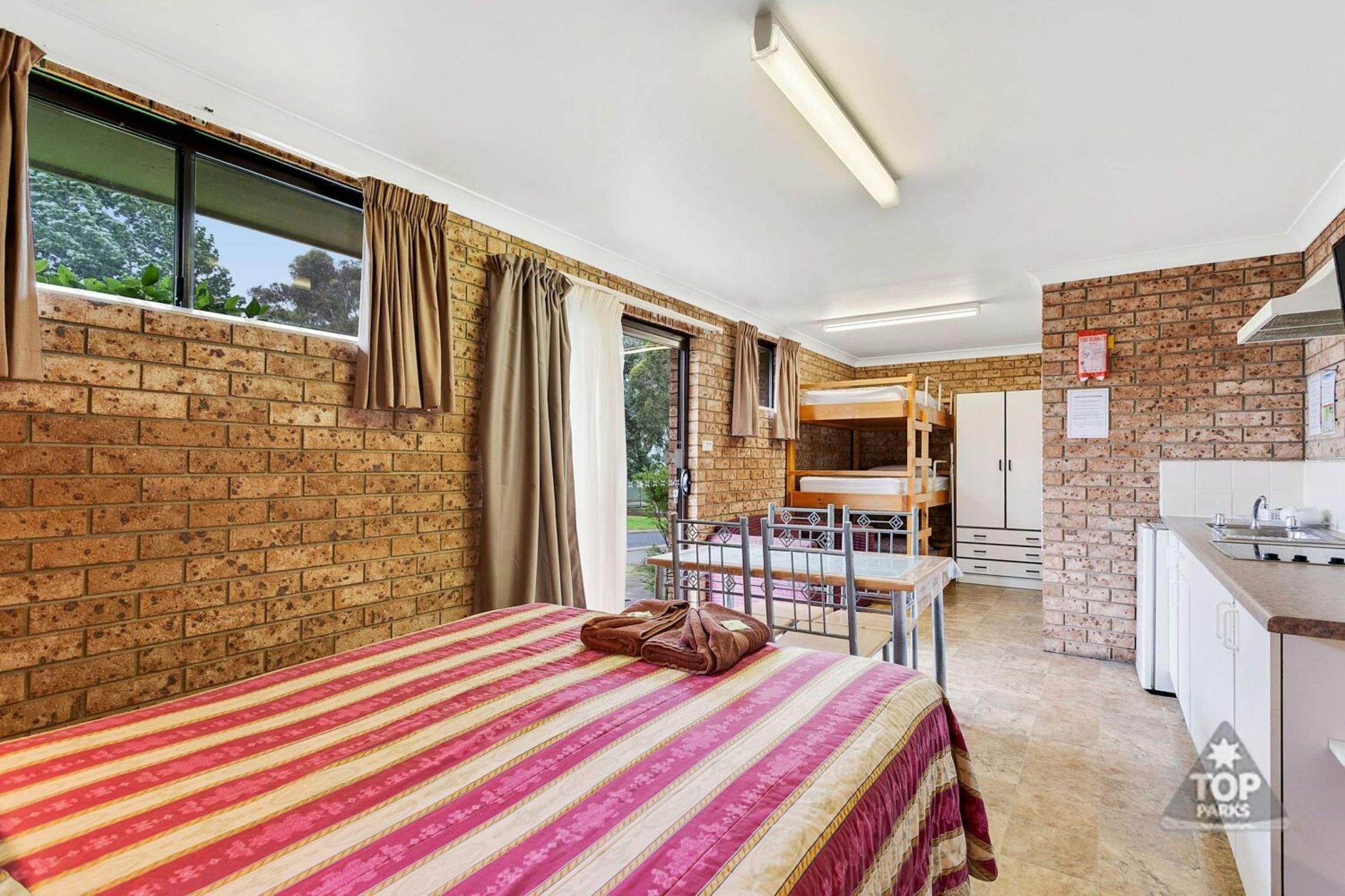 Interior one bedroom cabin