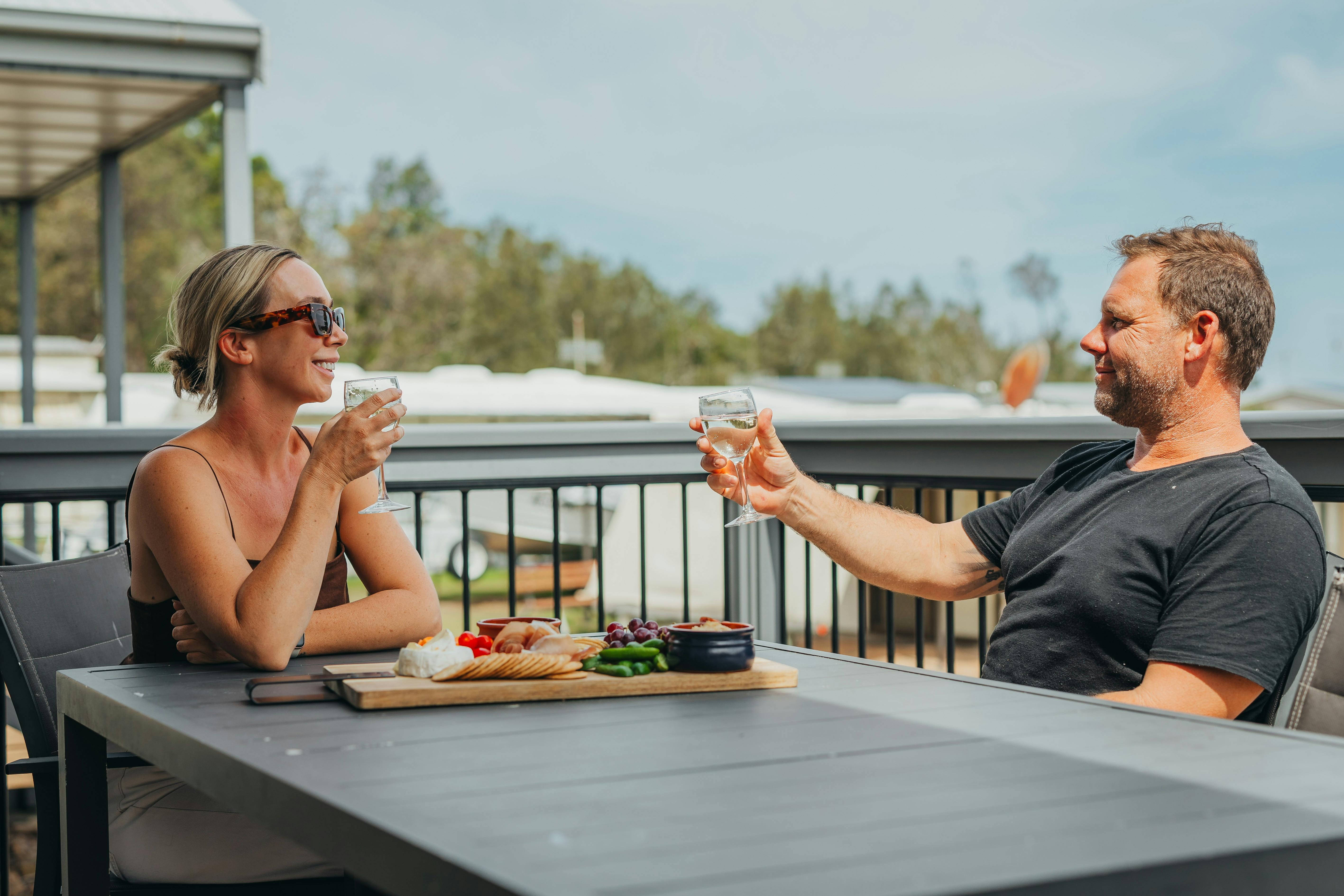 Holiday Haven Lake Tabourie Drinks on the Deck