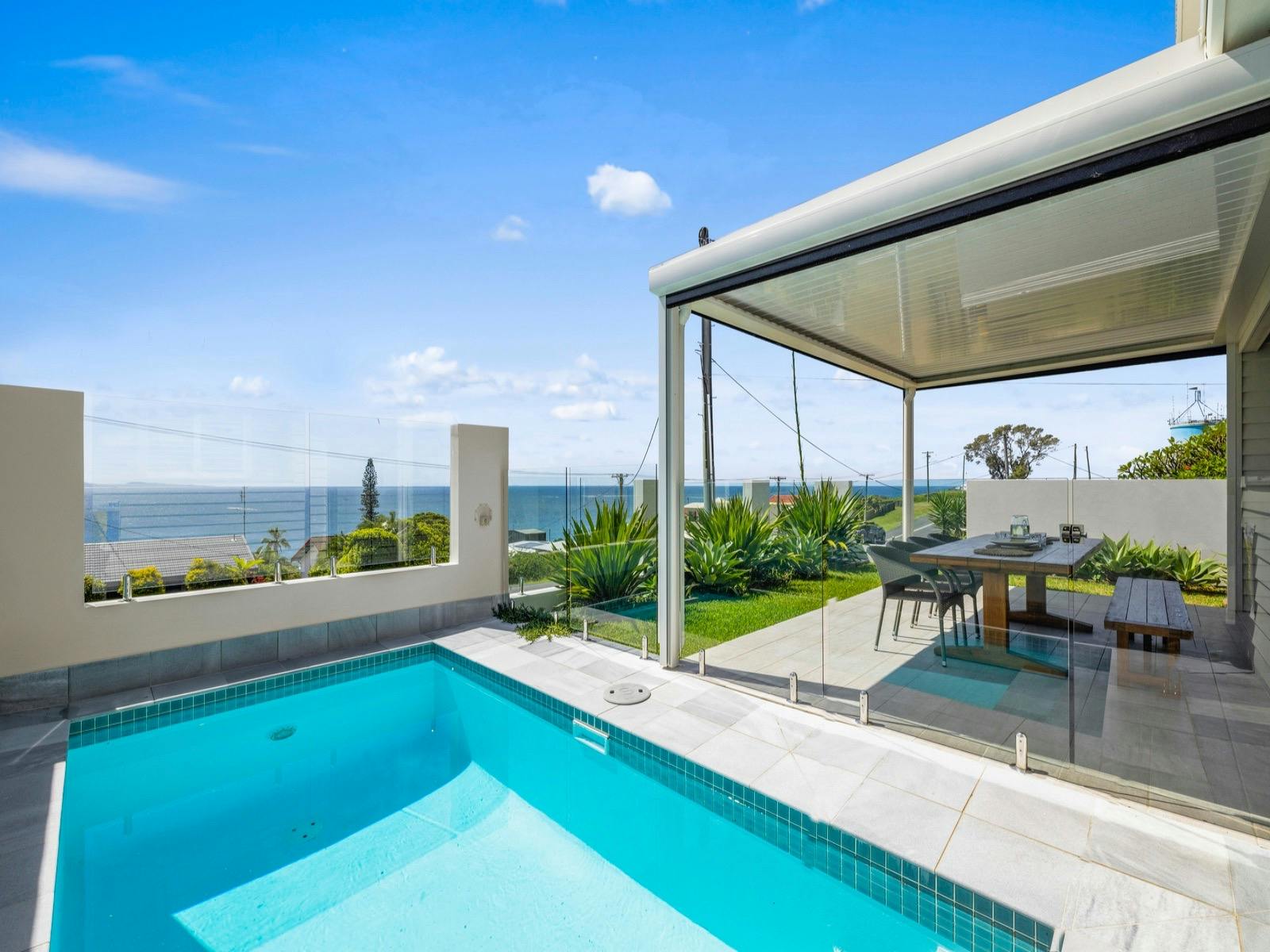 Pool with ocean views