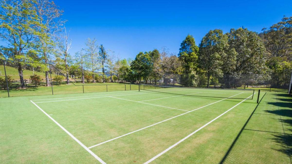Tennis across the creek 
