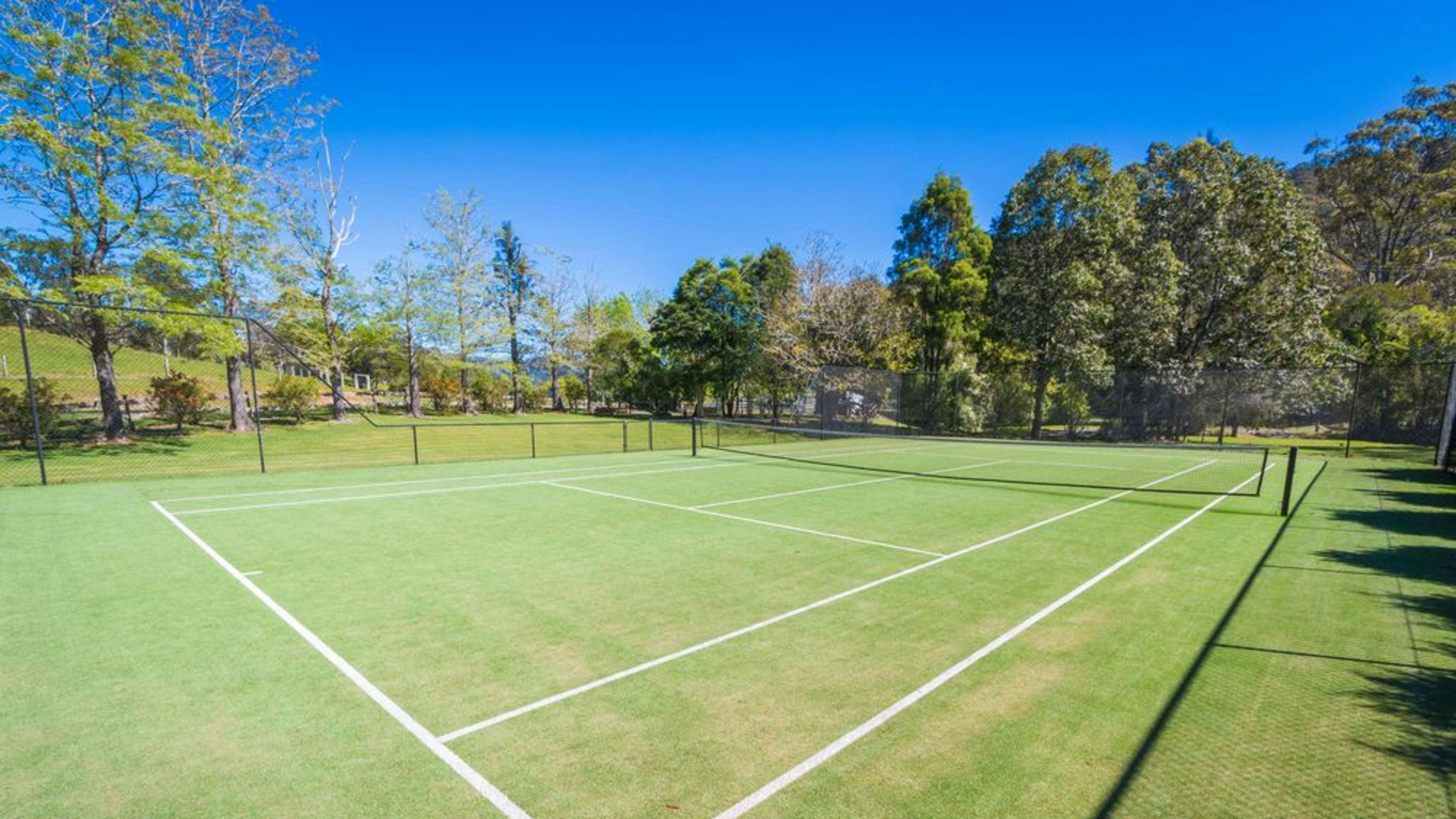 Tennis across the creek 
