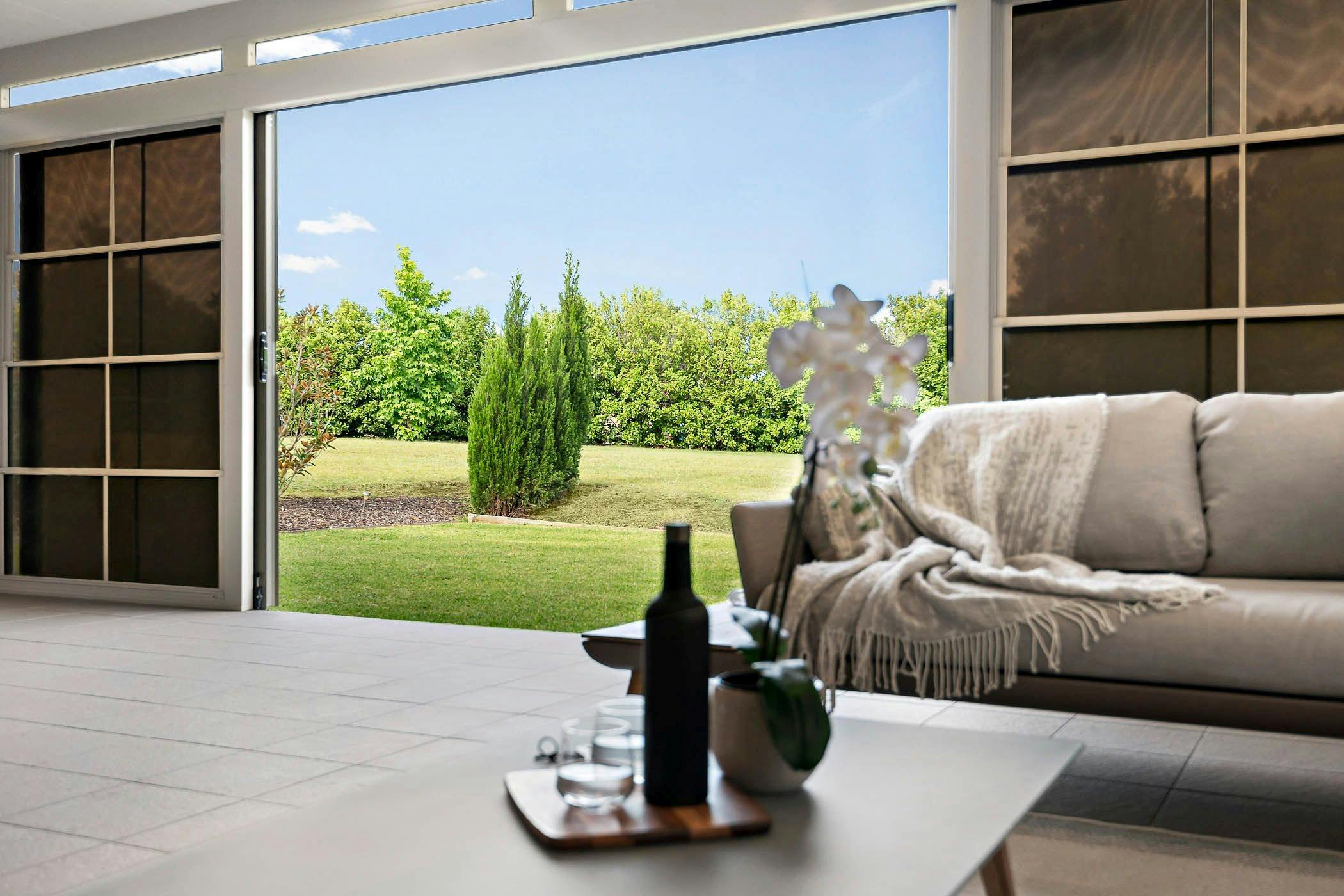 Undercover entertaining area looking outside