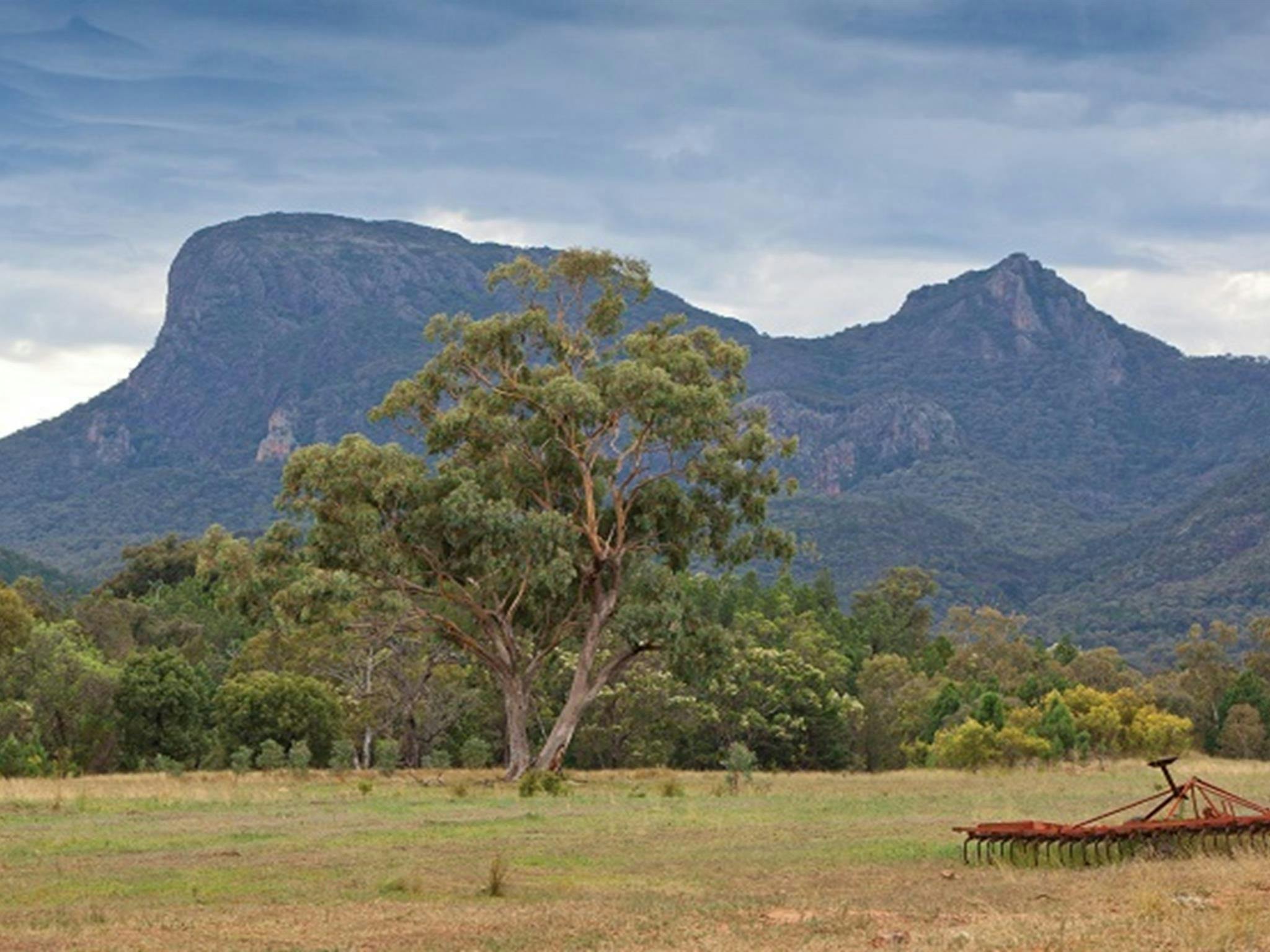 Historic farming equipment at Gunneemooroo campground in Warrumbungle National Park. Photo: Rob