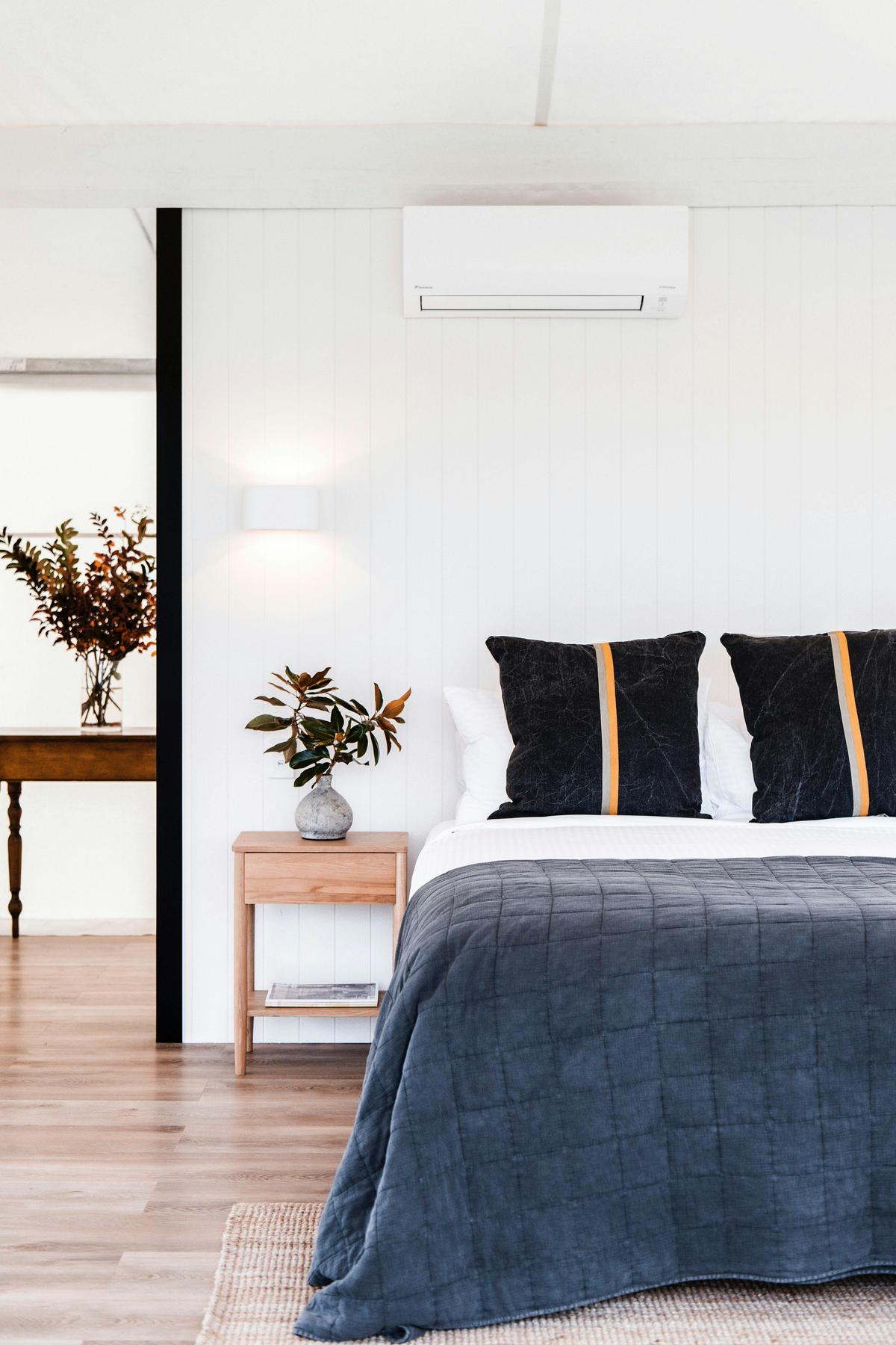 Interiors of a glamping tent