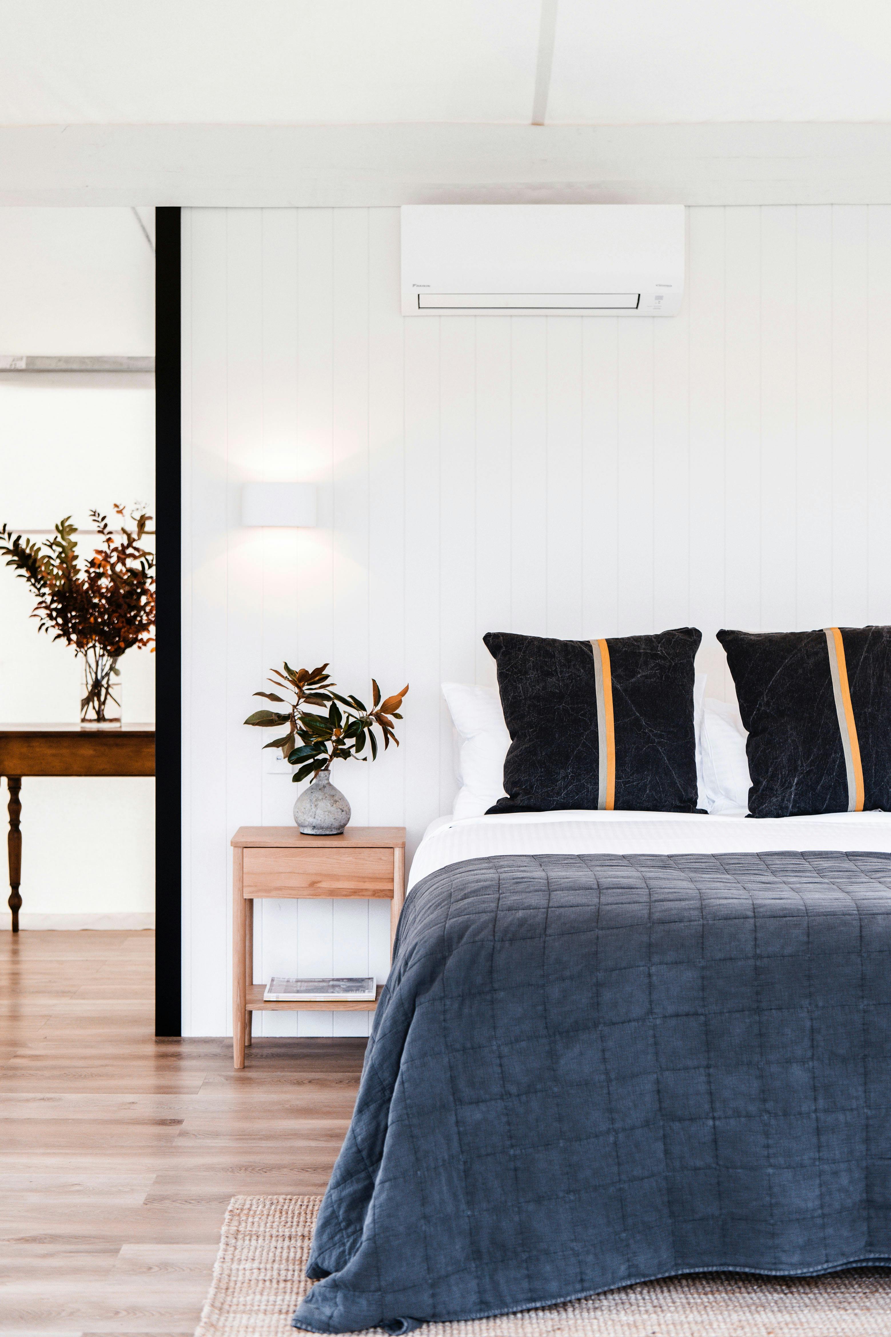 Interiors of a glamping tent