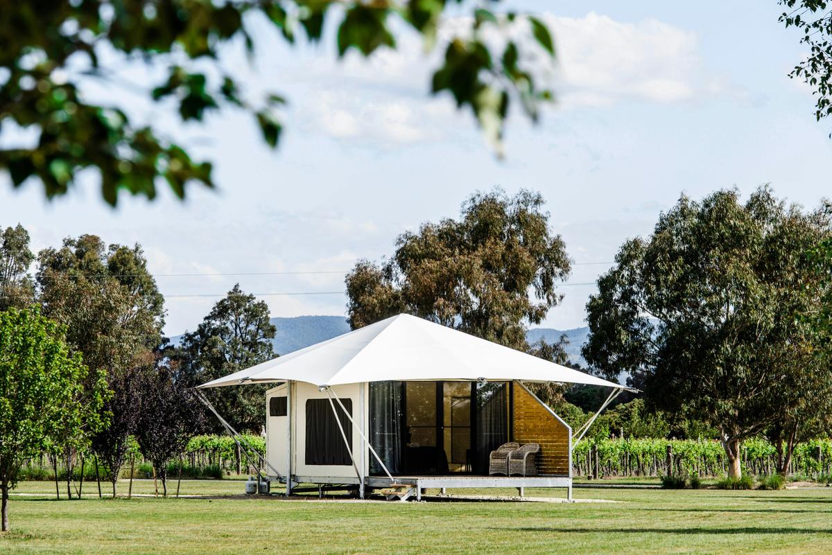 Glamping tent on the property