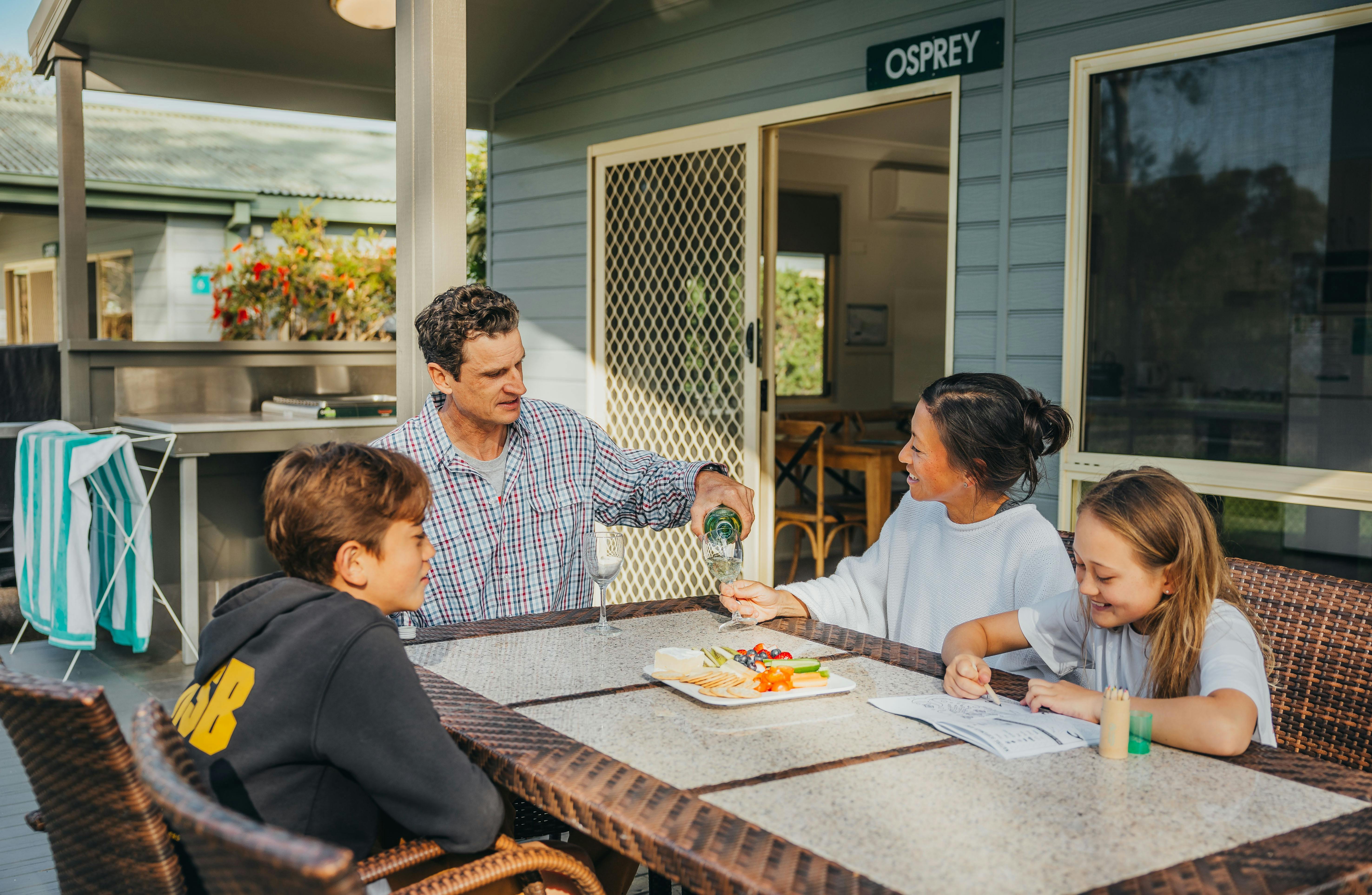 Holiday Haven Culburra Beach Family on Deck