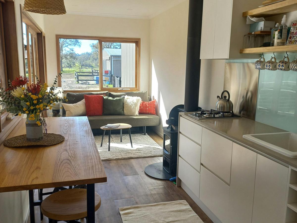 Kitchen & living area in Gang Gang Hideaway
