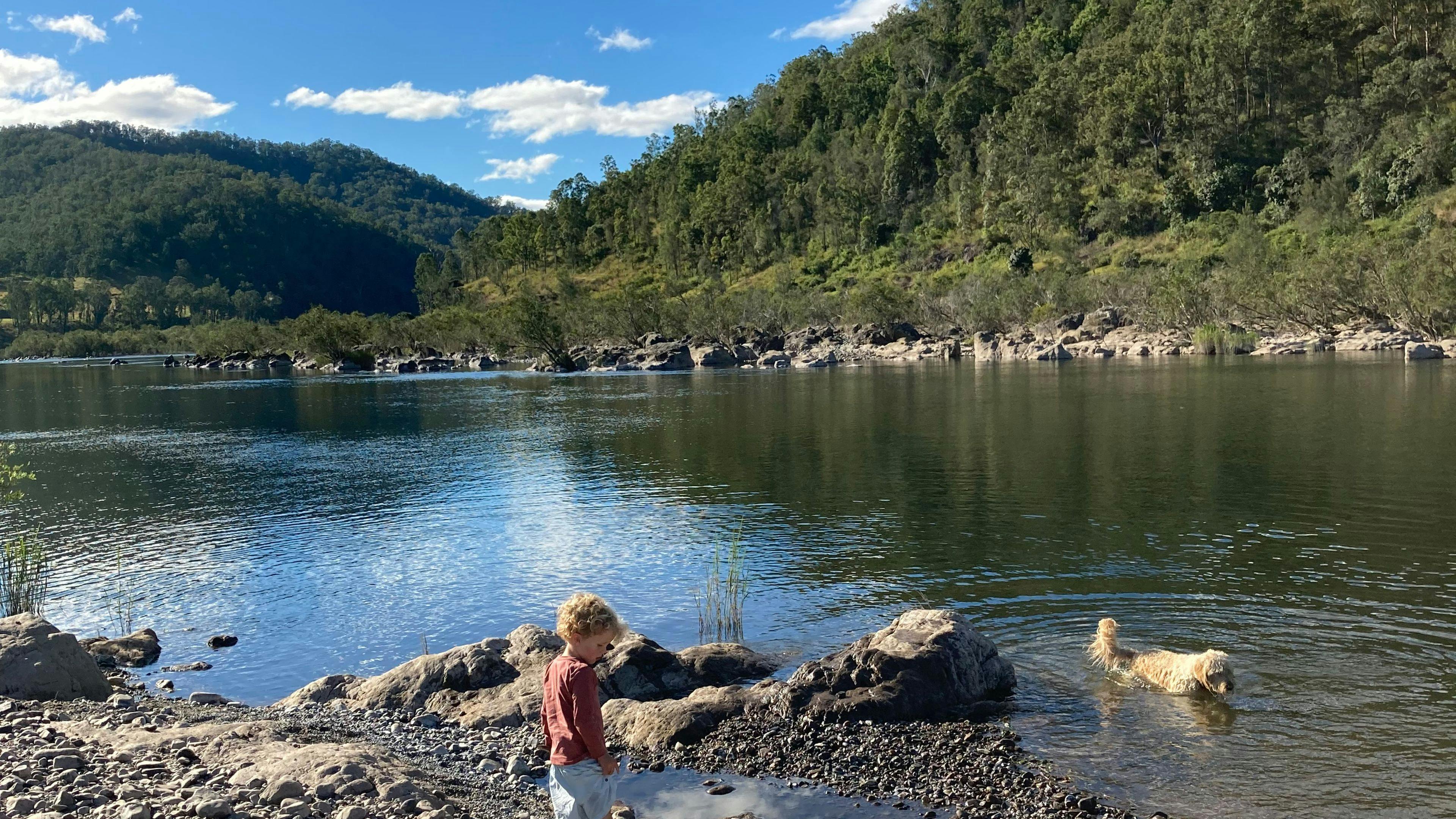 Some of us went for little swims, the water was clear and shallow, if a little brisk this time of year!