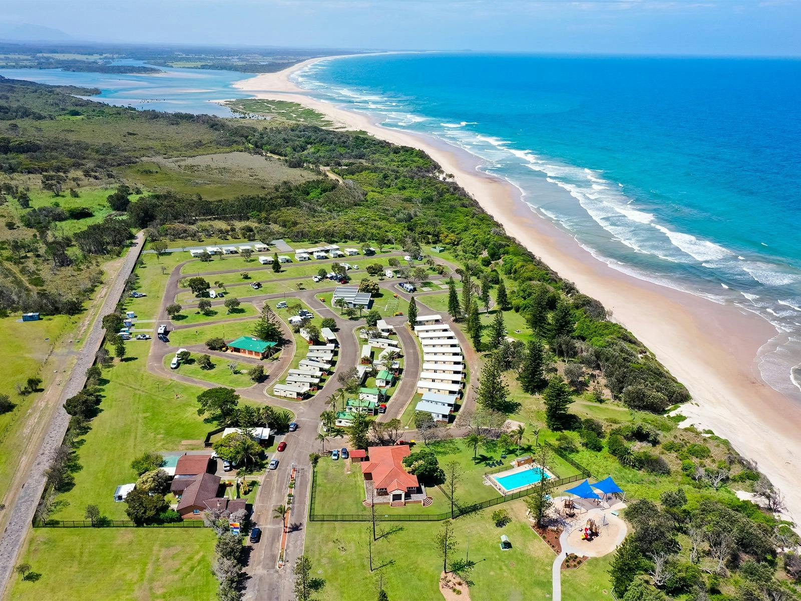 Aerial  shot of Old Bar Beach