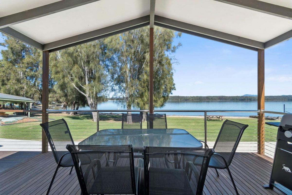 Deluxe Waterfront Cabin Exterior