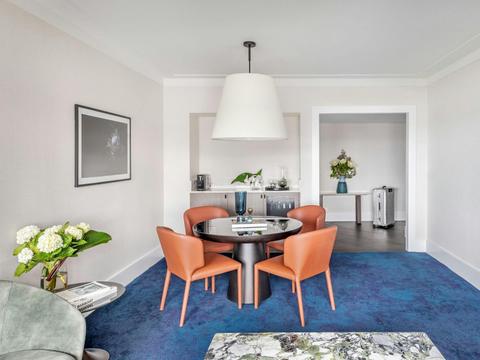 Dining area and kitchenette in luxury hotel suite