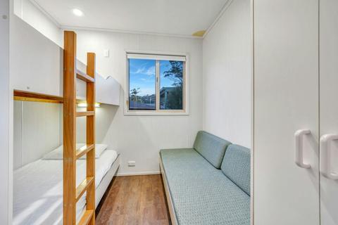 Budget Poolside Cabin Bedroom