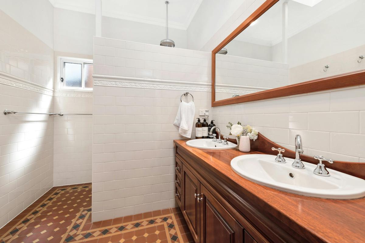 Bathroom 2 with double vanity and shower
