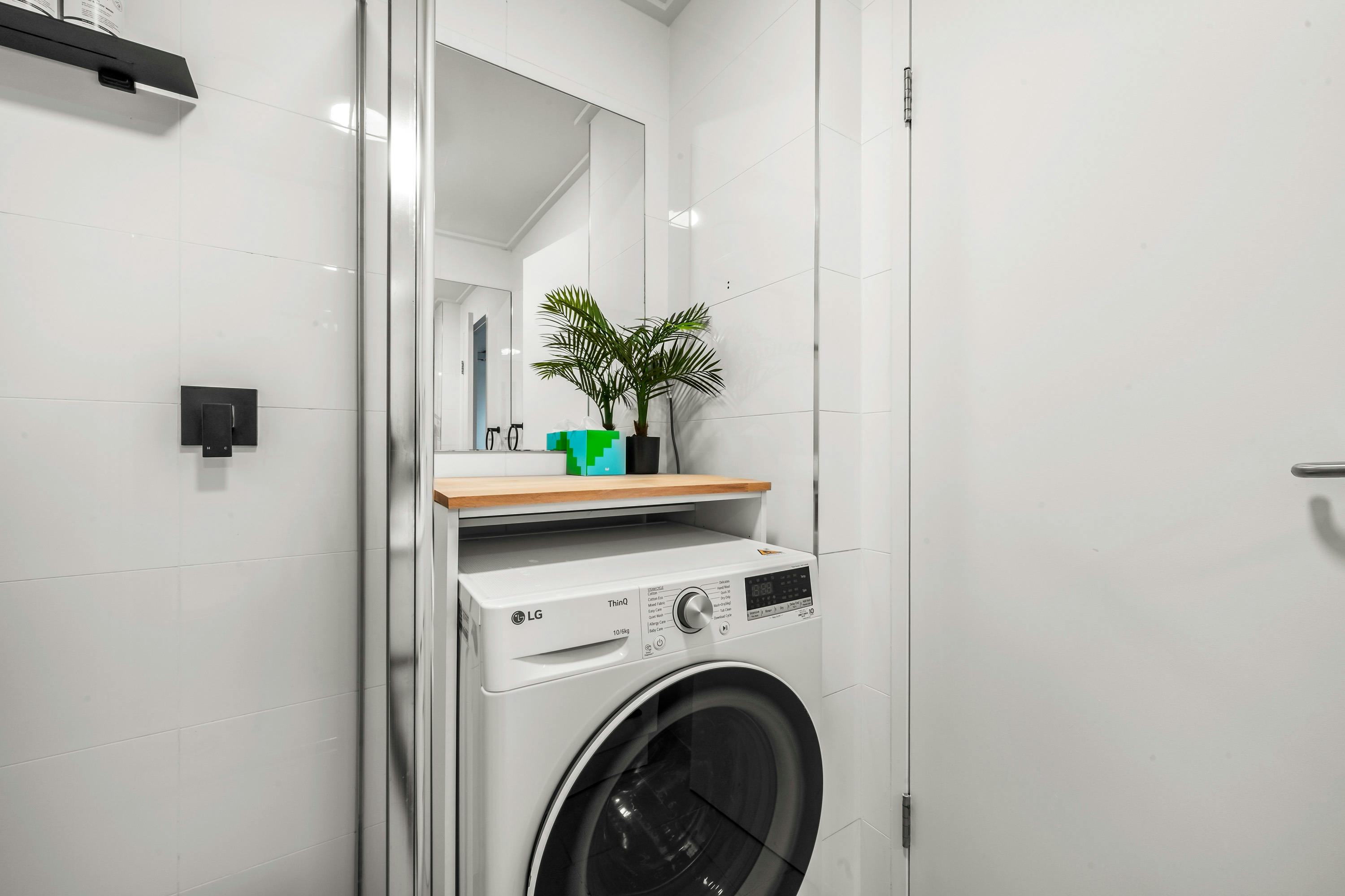 Bathroom with washing machine