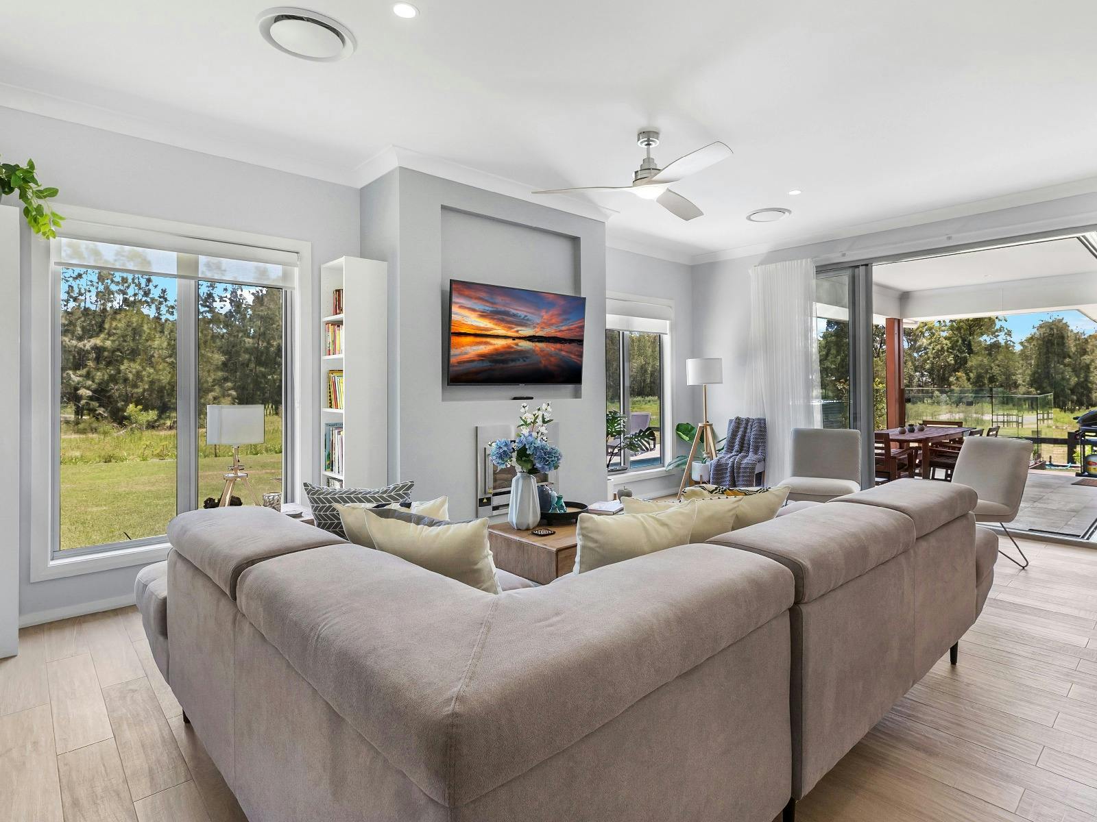 Kokoon lounge room with TV