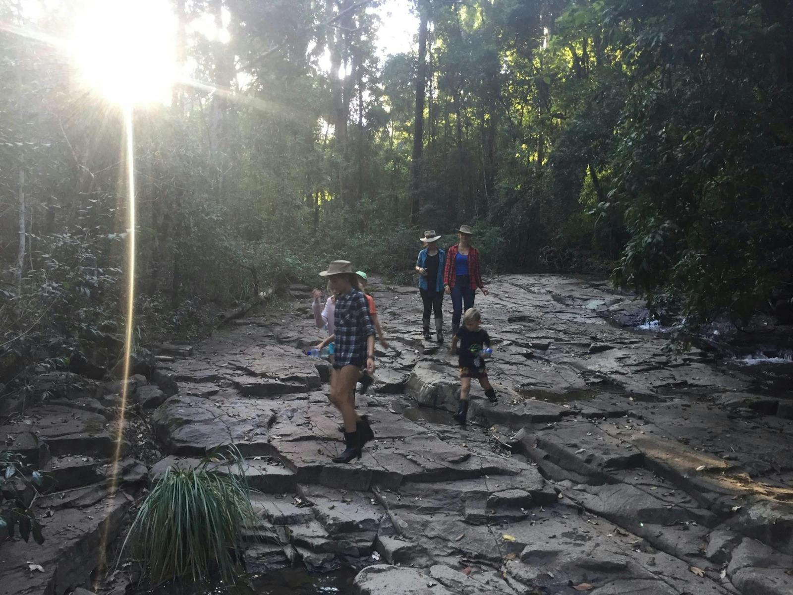 Family bush walking at Levuka