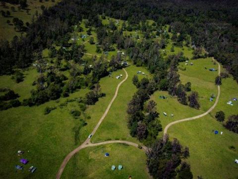 Aerial photo of camp sites at Levuka