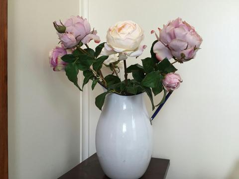 Old enamel jug & roses