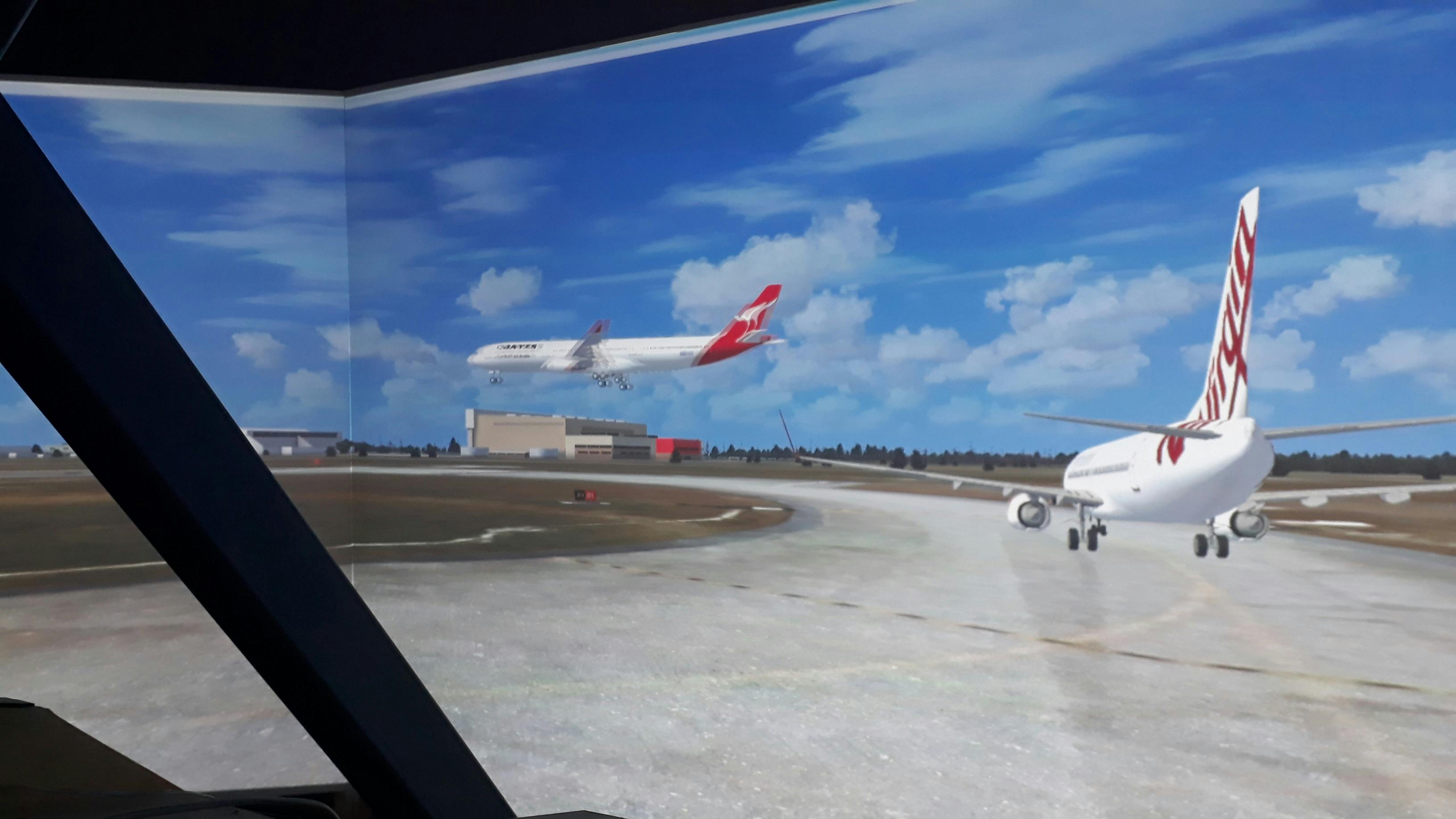 Waiting for takeoff B737 flight simulator Brisbane